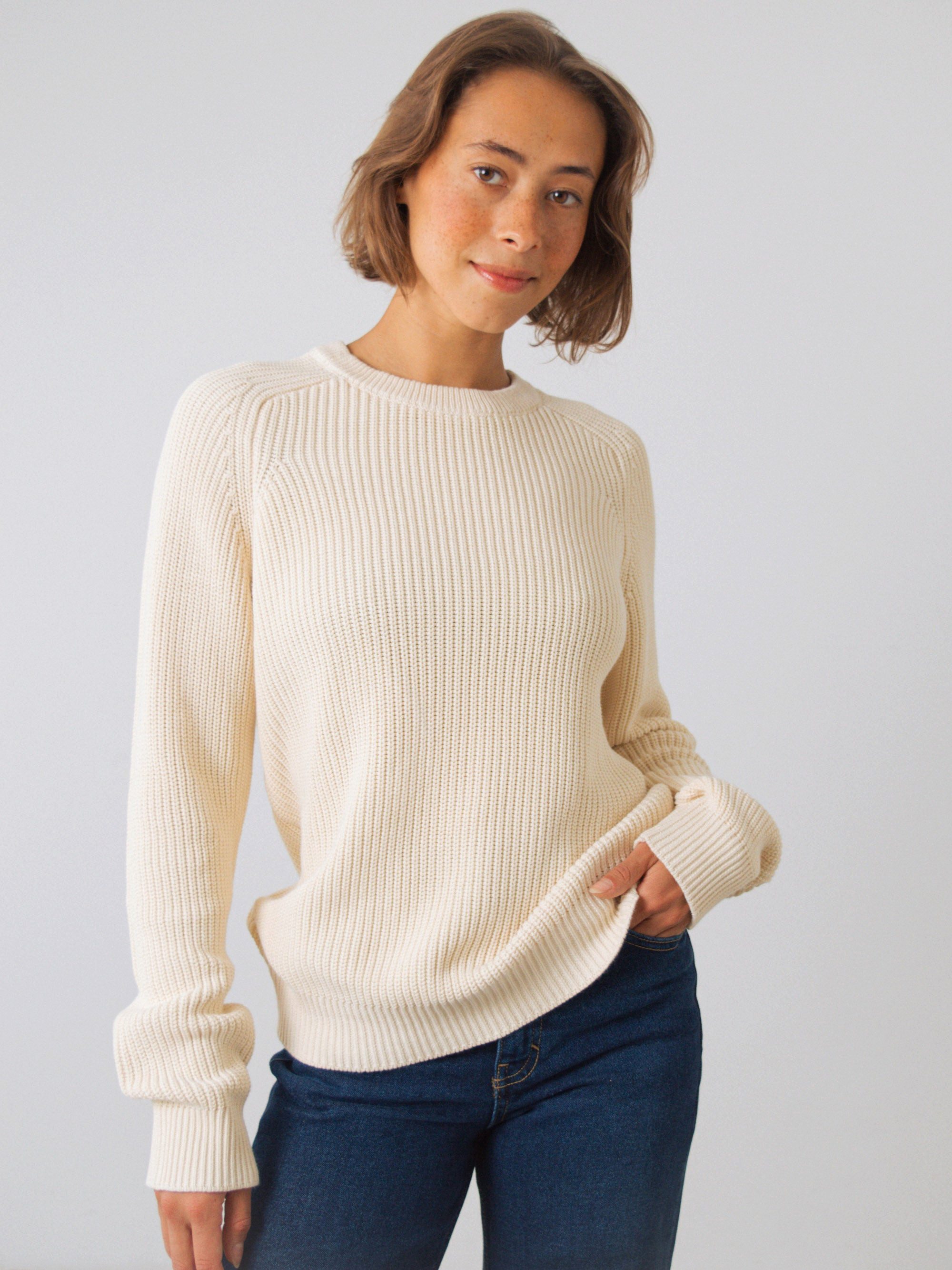 HONEST BASICS Strickpullover Grobstrick Pullover Damen aus Bio-Baumwolle