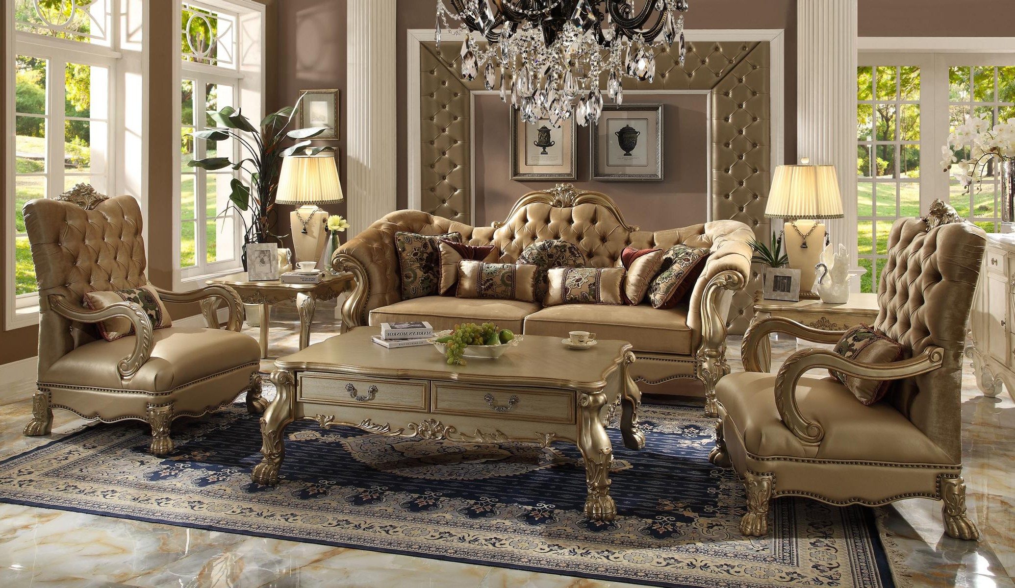 Xlmoebel Polstergarnitur Luxus Sofagarnitur 3+1+1 Sitzer mit Couchtisch und Kissen, (4-tlg), Made in Europa