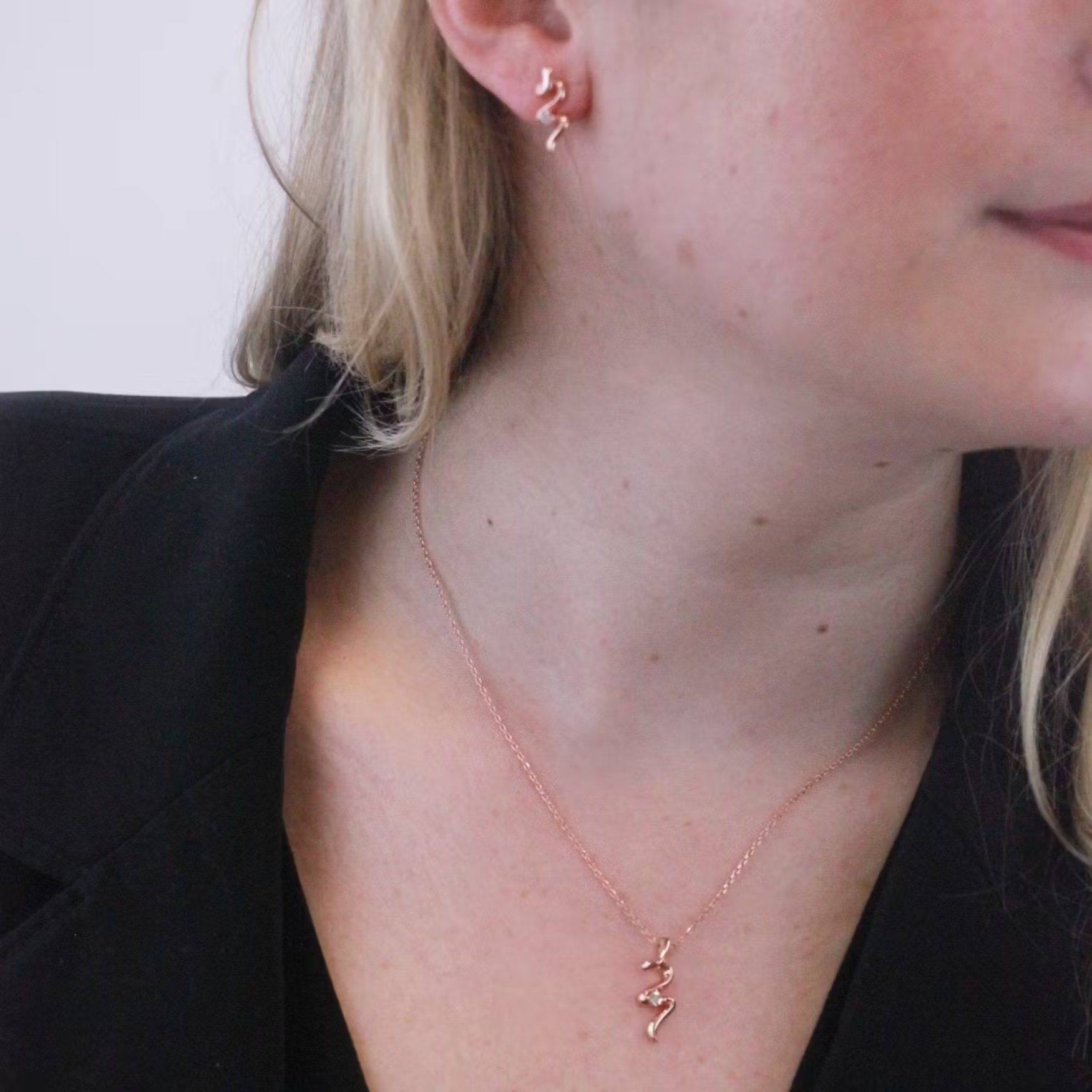 Ella Eisvogel Schmuckset Roségold Set Spiral mit österreichischem Kristall