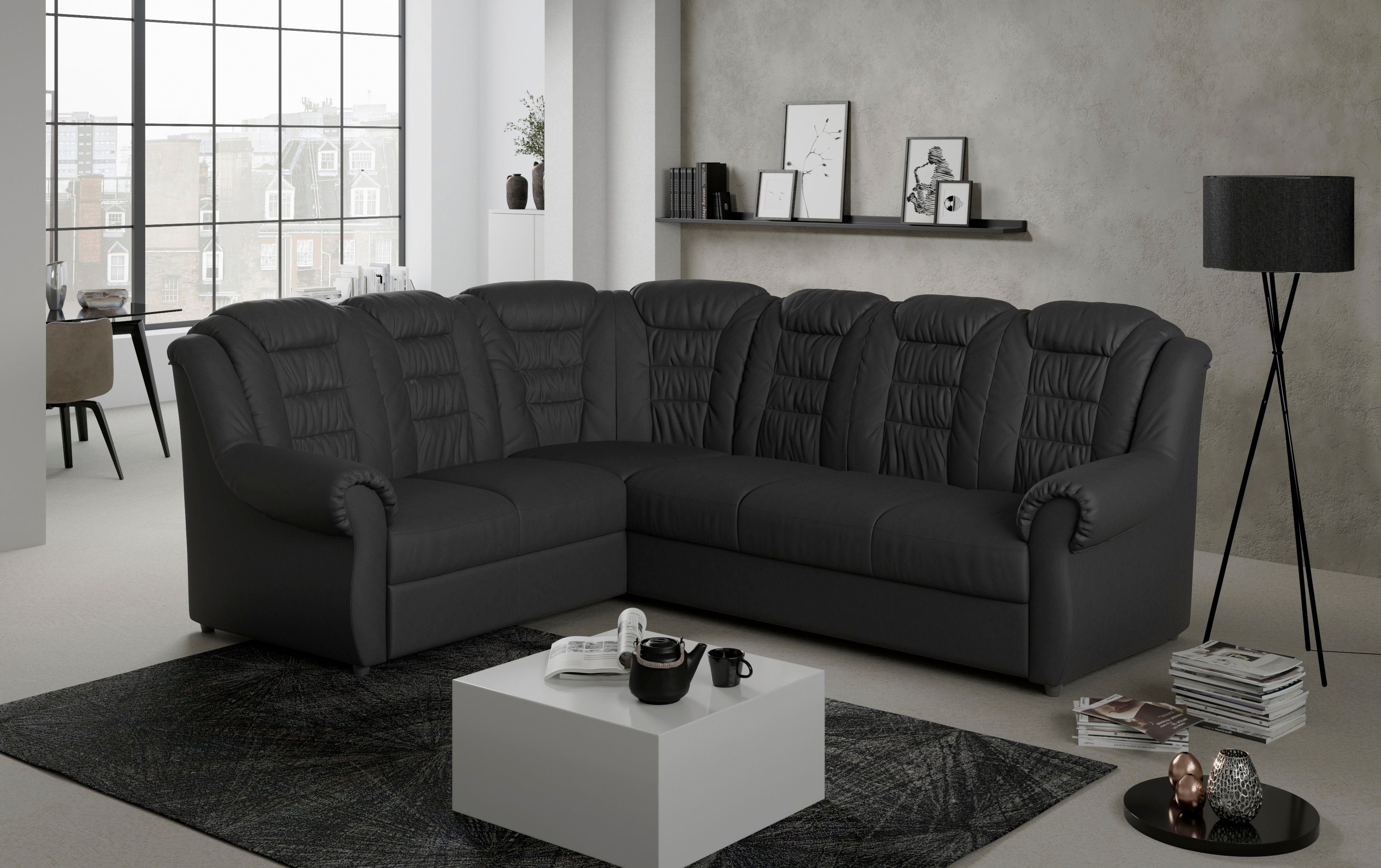Home affaire Ecksofa "Boston L-Form", mit hoher Rückenlehne, wahlweise mit günstig online kaufen
