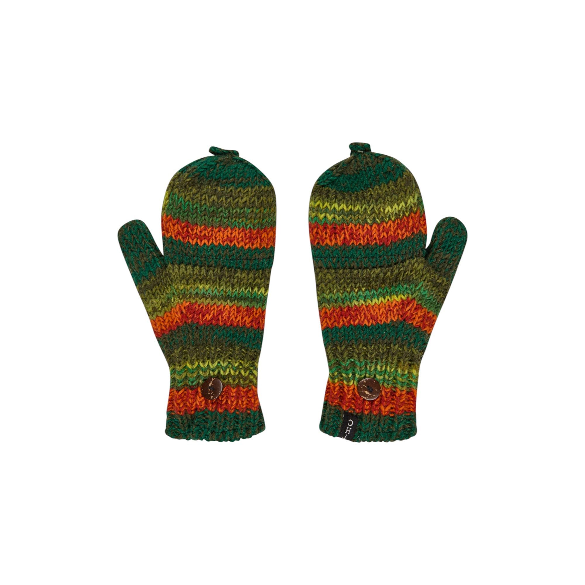 THC Natural Line Strickhandschuhe THC Klapphandschuhe 804 bunt (1 Paar, 1-St., 1 Paar) abklappbare Fingerspitzen