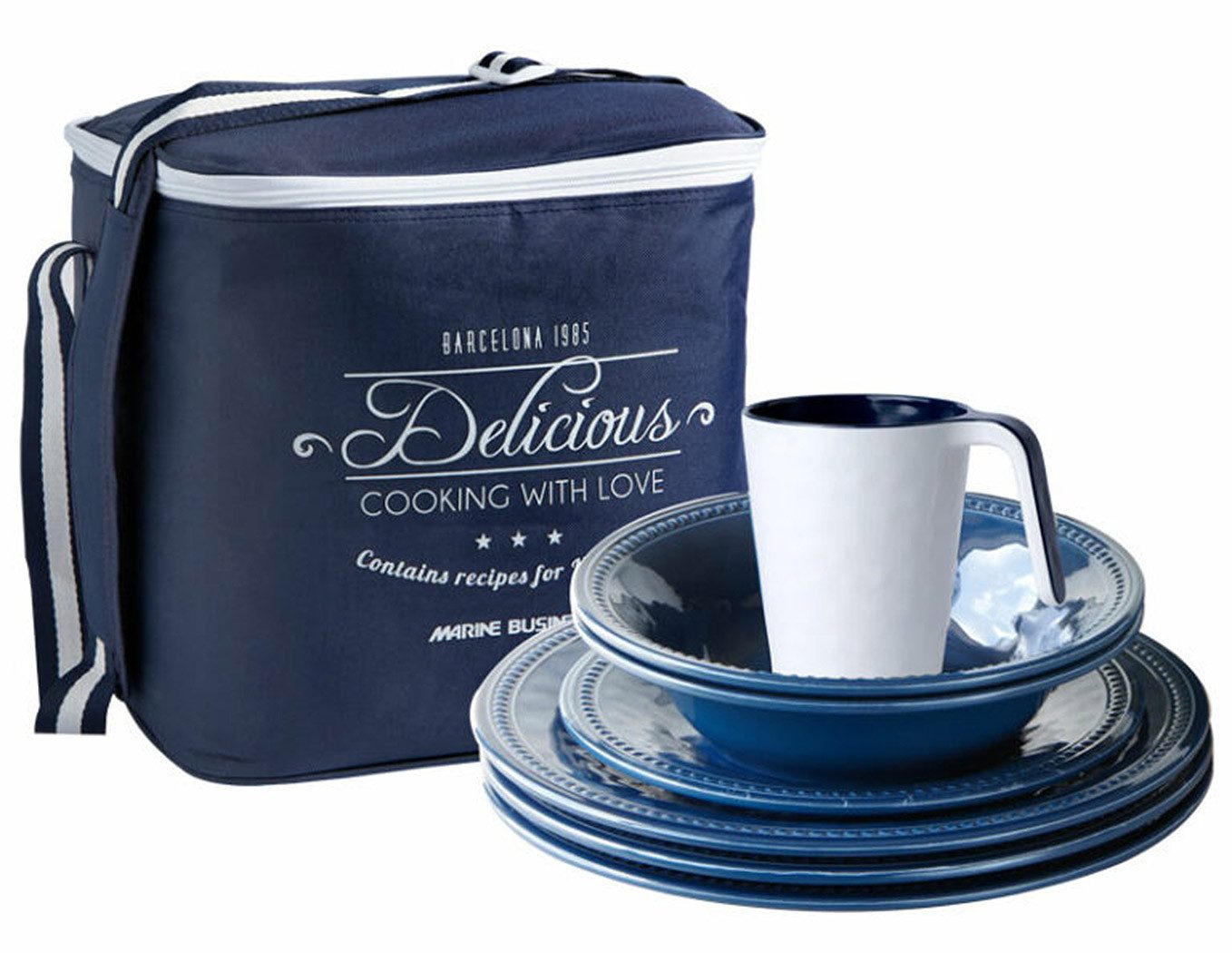 Marine Business Geschirr-Set Geschirr Set Harmony Blue 24 teilig, Melamin