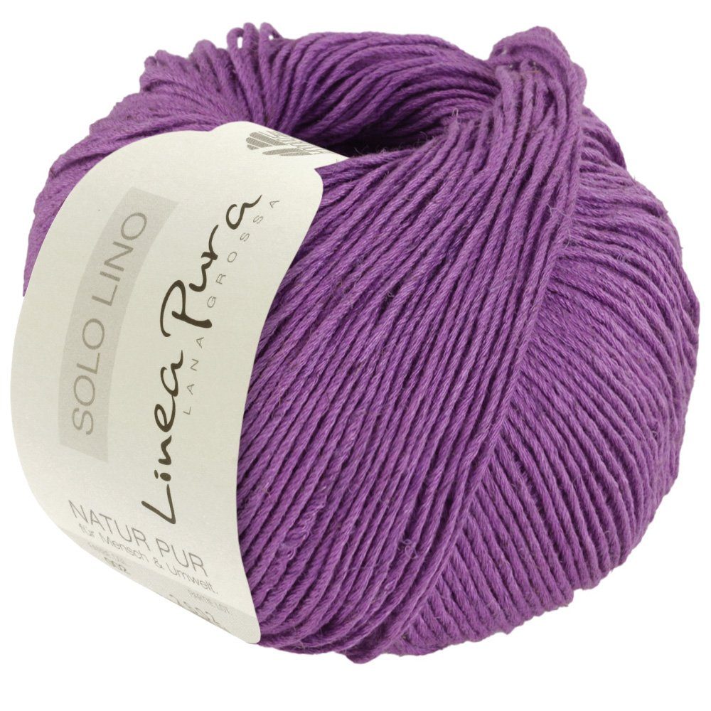 LANA GROSSA SOLO LINO Linea Pura Häkelwolle, 120 m (Leinengarn aus 80 Prozent recycelten Fasern), 50 g