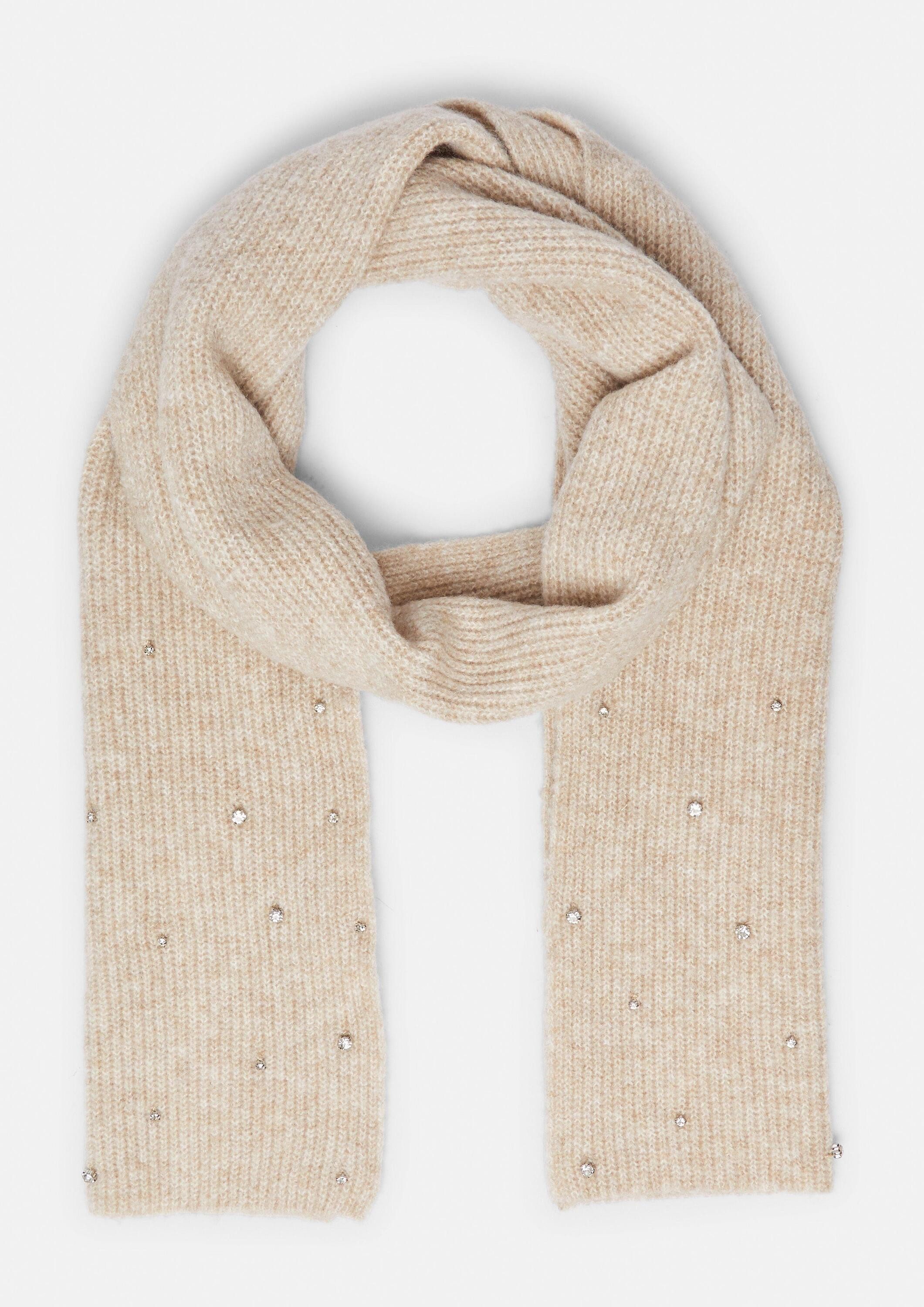 comma Schal Tuch, Softer Schal mit Schmuckstein-Besatz