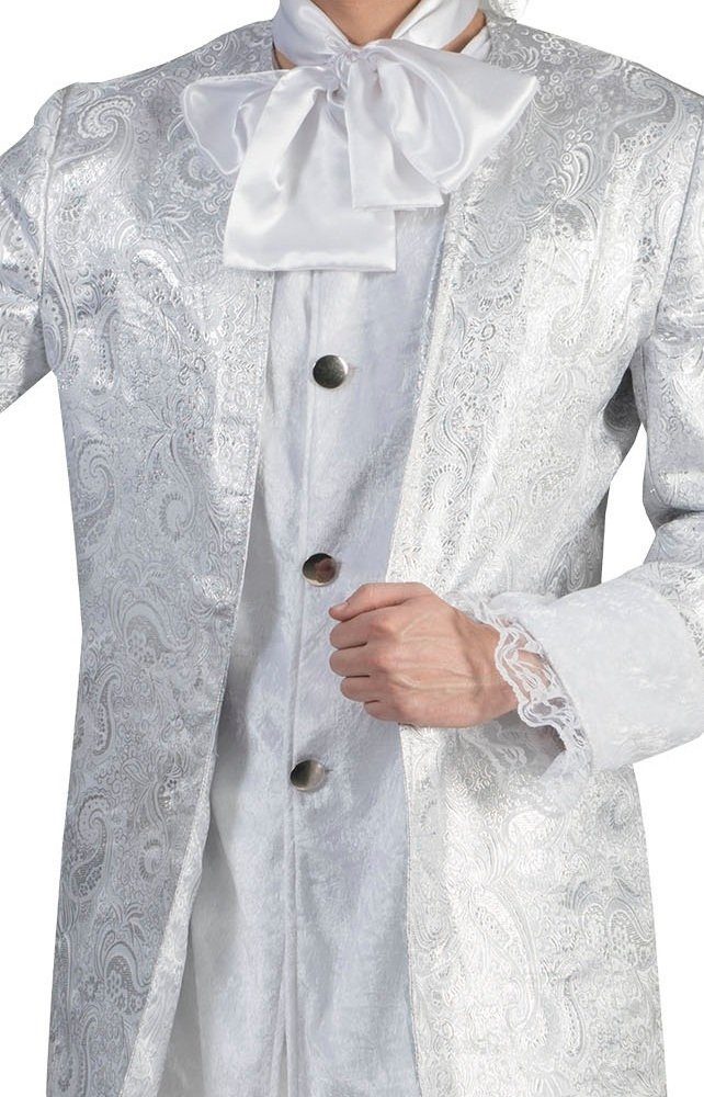 Funny Fashion Kostüm Barock Kostüm 'Christian' für Herren, Silber Weiß