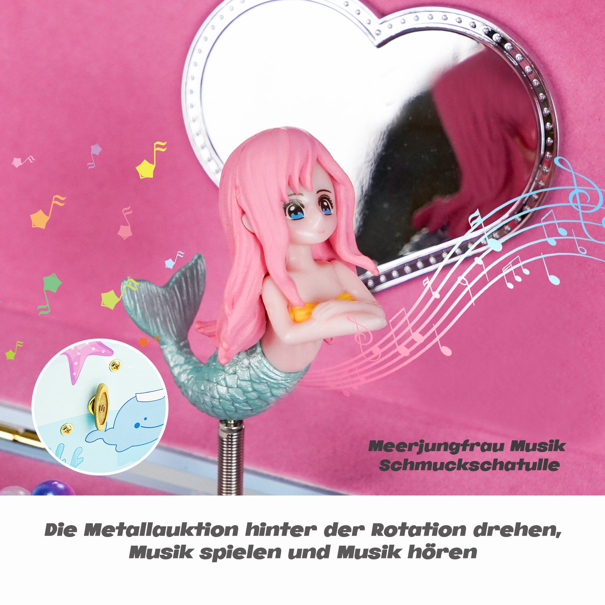AdelDream Schmuckkasten Musik-Aufbewahrungsbox – Bild 5 von 5