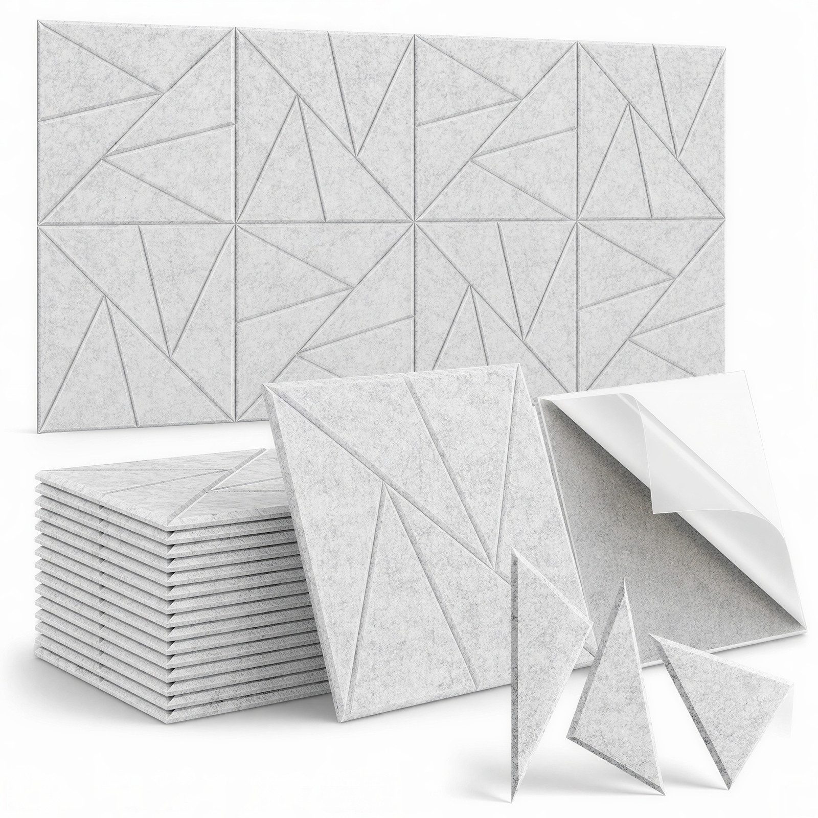 LEMLIT Akustikplatte Selbstklebende Akustikpaneele Quadratische Schallschutz Wand 12 Stück, (12er Set, 12-St., 30x30 cm), Für Schalldämmung Wandverkleidung, Studio Wohnzimmer Homeoffice