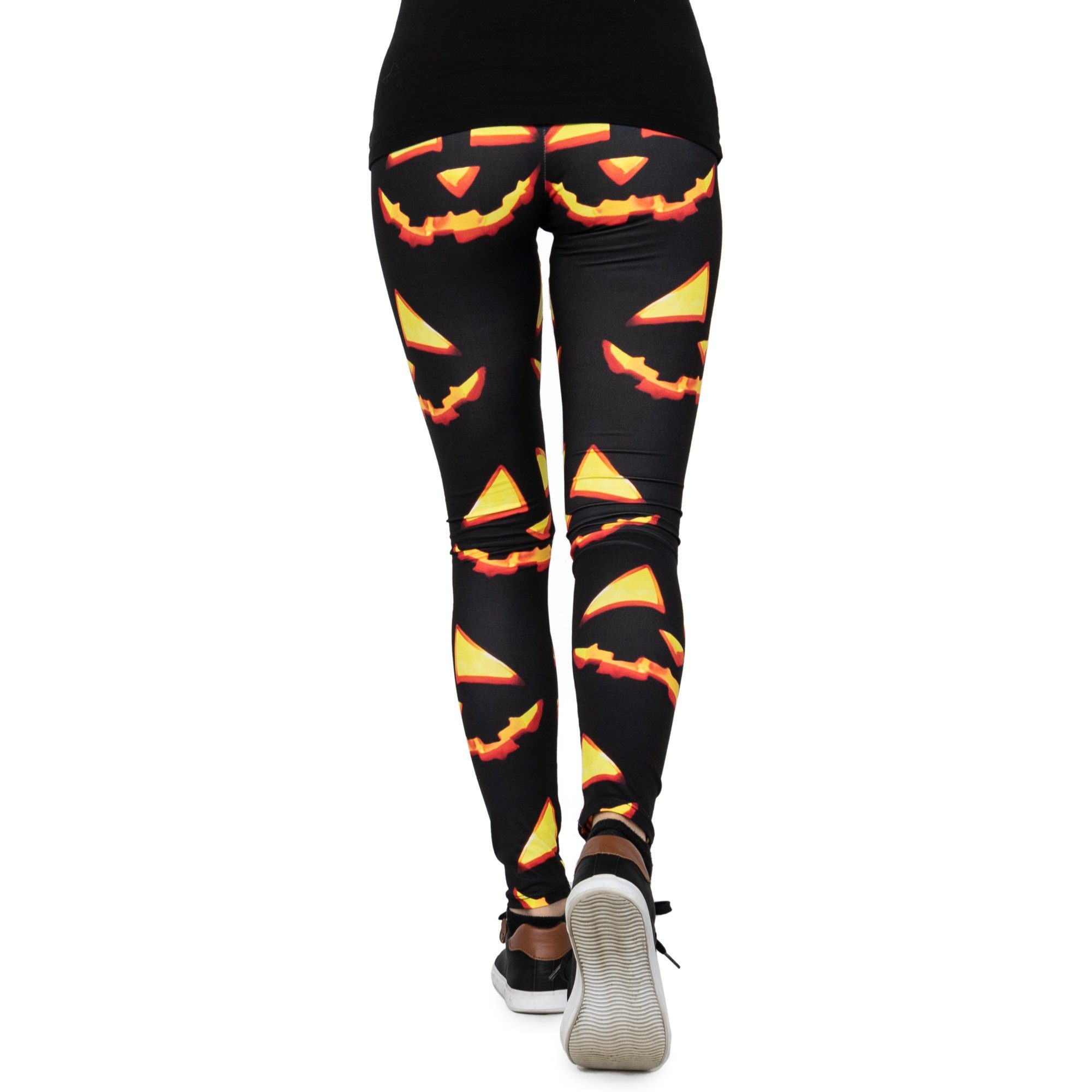 cosey Leggings Leggings Set Halloween M-L Geist & Kürbis (Leggings-Set, 2er-Set) Halloween-Leggings im Set - Geist + Kürbis