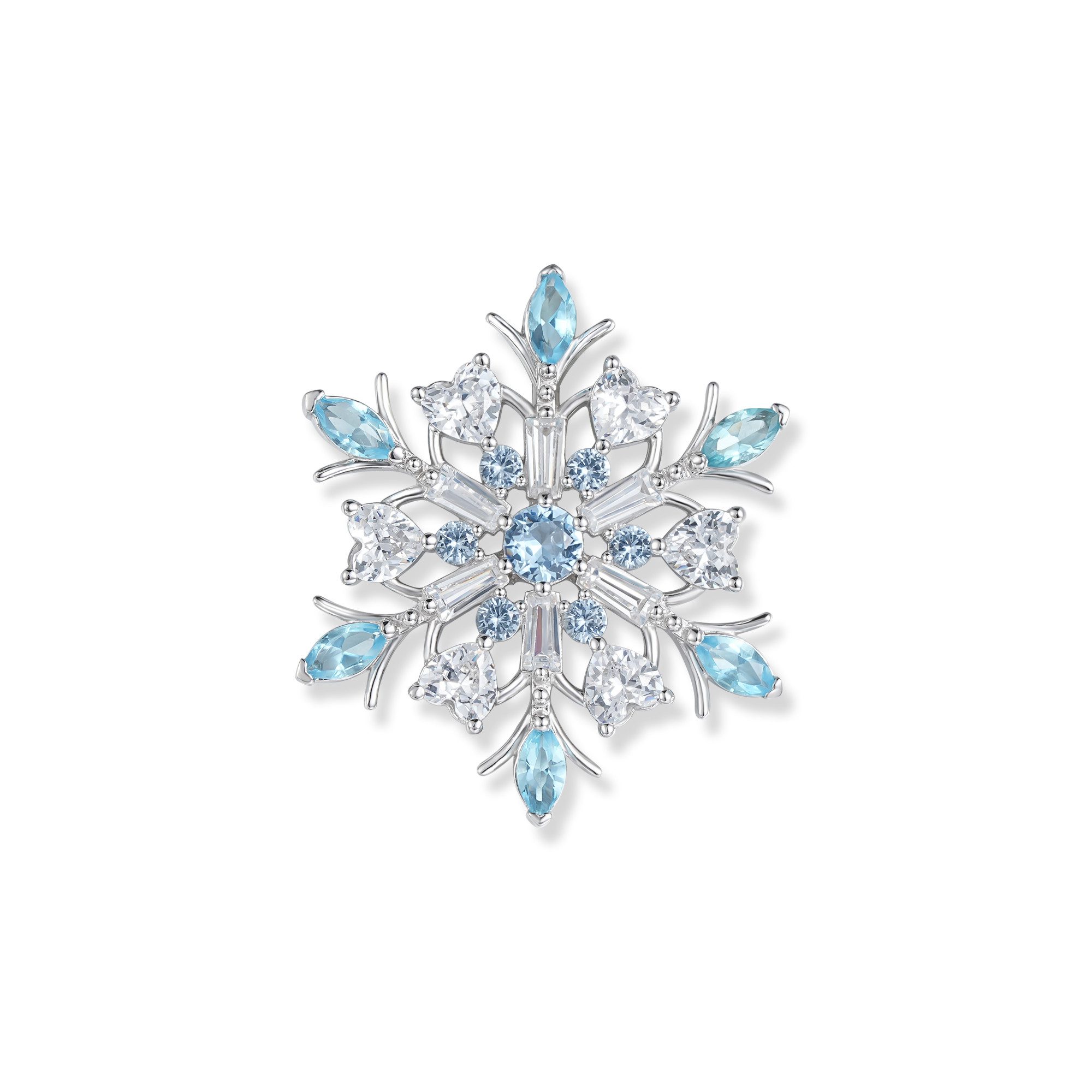 Seinerzeit FLORA & FAUNA Kettenanhänger Frosty Schneeflocken Anhänger (1-tlg), Material: 925 Sterling Silber, rhodiniert