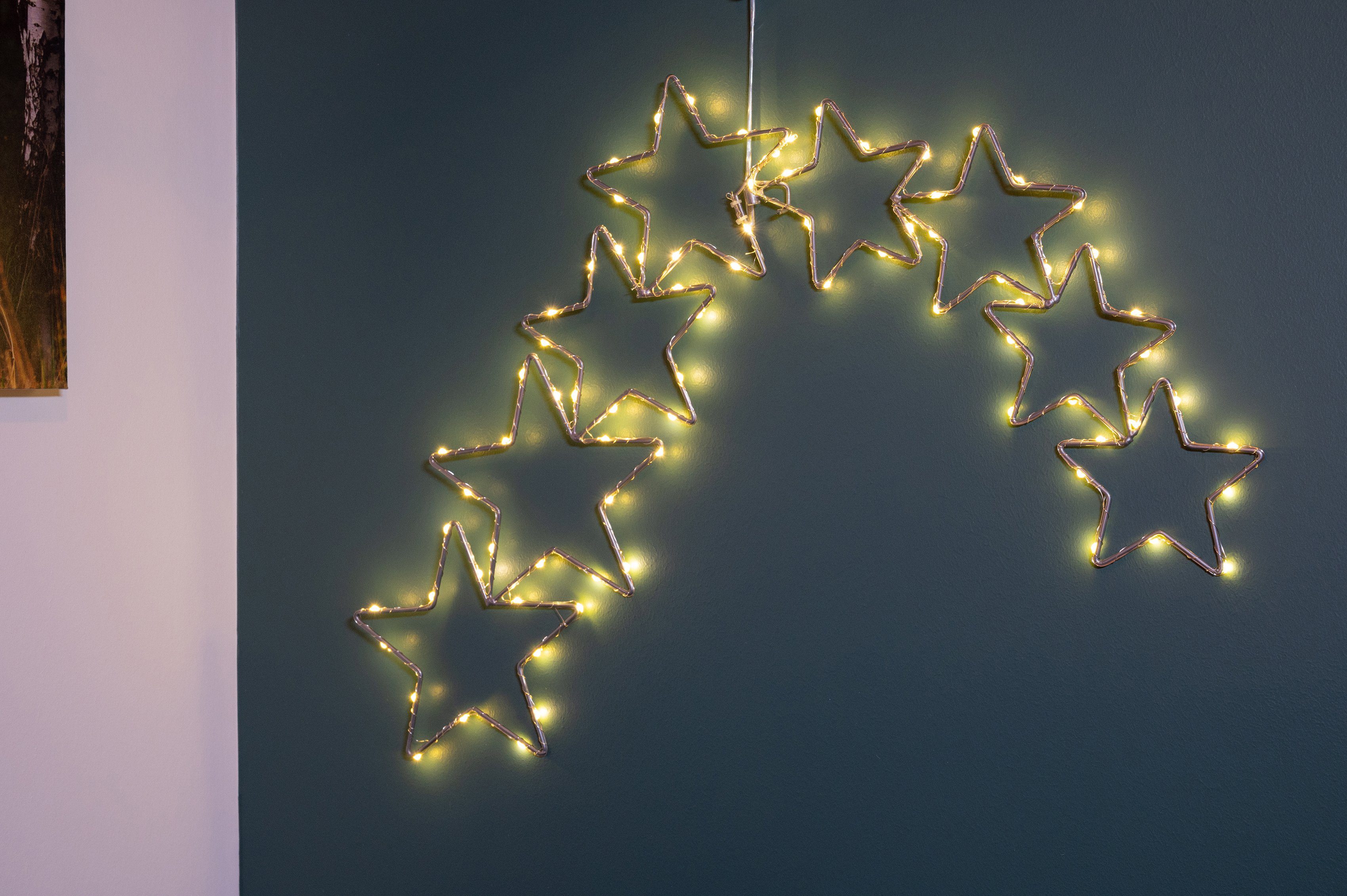 Star-Max LED Dekolicht LED Weihnachtsdeko fest 6/18h integriert, Timer aussen, mit Warmweiß