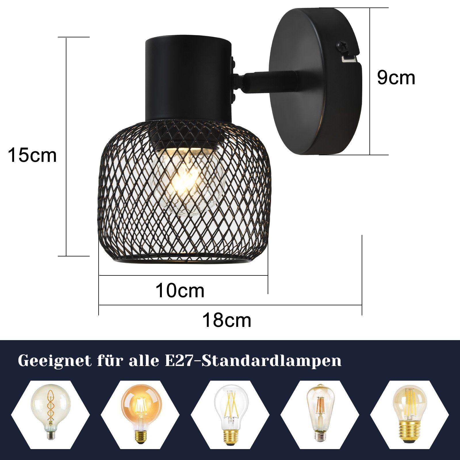 ZMH Deckenleuchte Deckenstrahler Schwarz - Metall günstig online kaufen