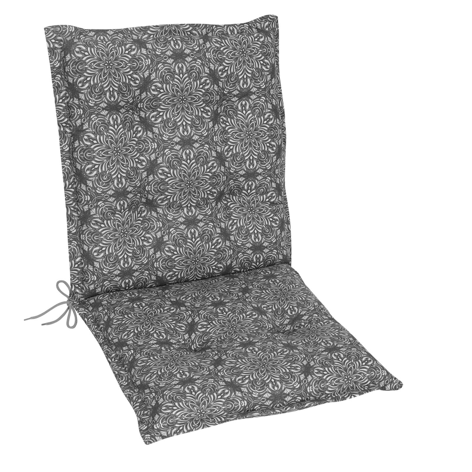 Herlag Polsterauflage Valeria Niederlehner, Niedriglehner 103x50x7,5cm, Mandala Grau
