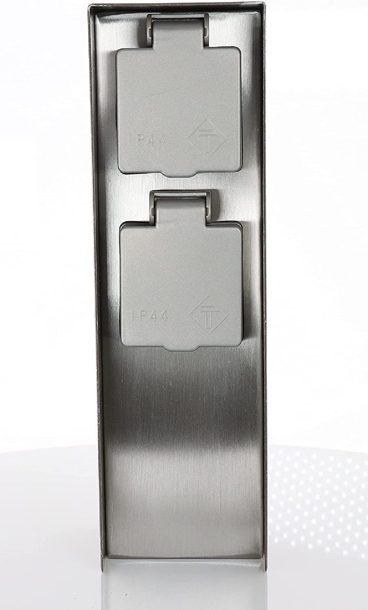 BOLD Gartensteckdose ORIO, 2 Steckplätze, Edelstahl, Wasserdicht nach IP44