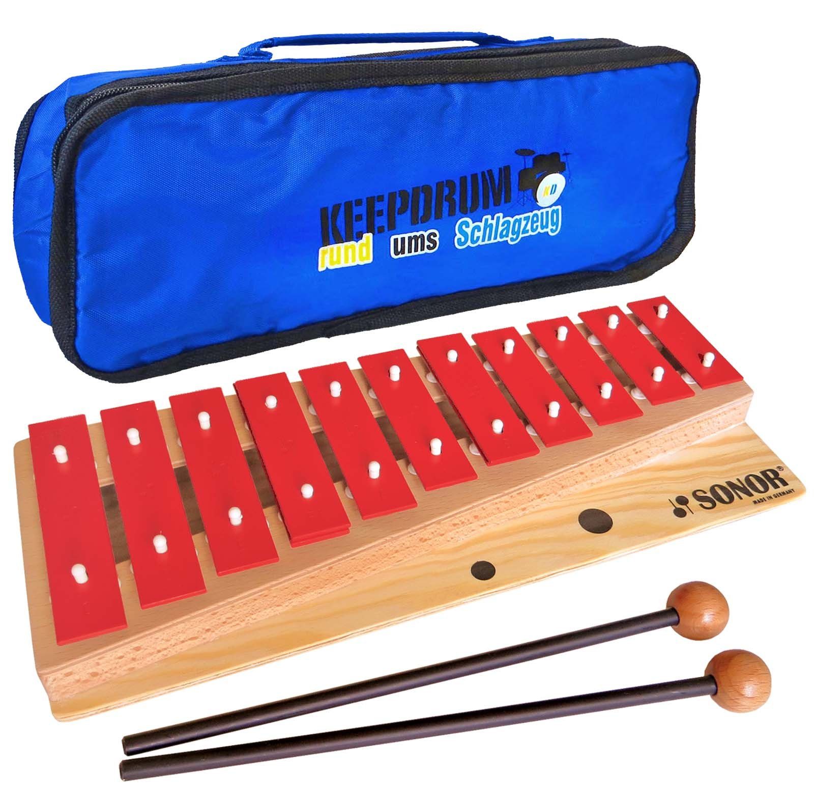 Glockenspiel Sonor Glockenspiel G10 Sopran mit Tasche Blau