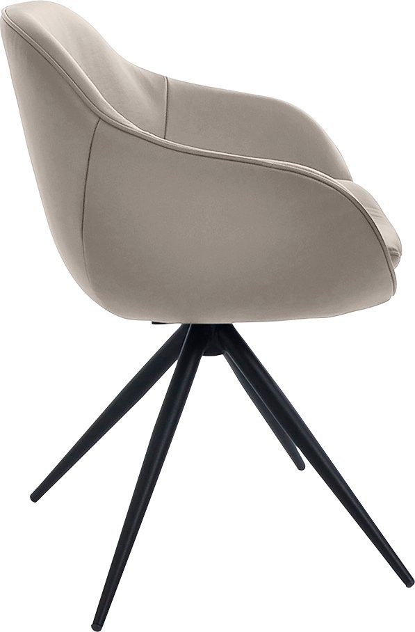 K+W Komfort & Wohnen Drehstuhl ZOOM, 4-Fuß Drehstuhl mit Gestell aus Metall schwarz Struktur