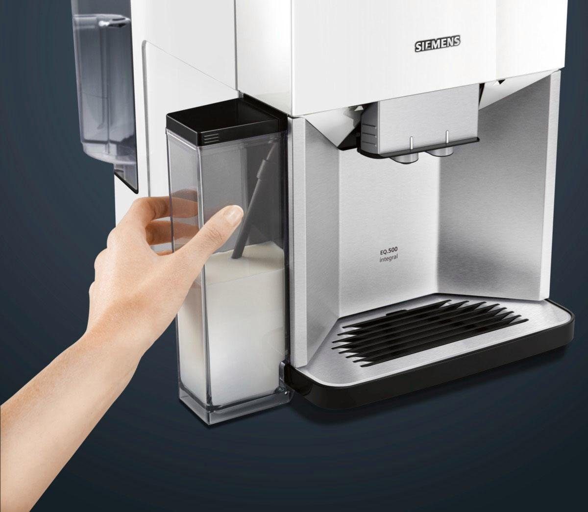 Tassen EQ.500 TQ507D02, SIEMENS gleichzeitig einfache Milchbehälter, integral 2 Bedienung, integrierter Kaffeevollautomat