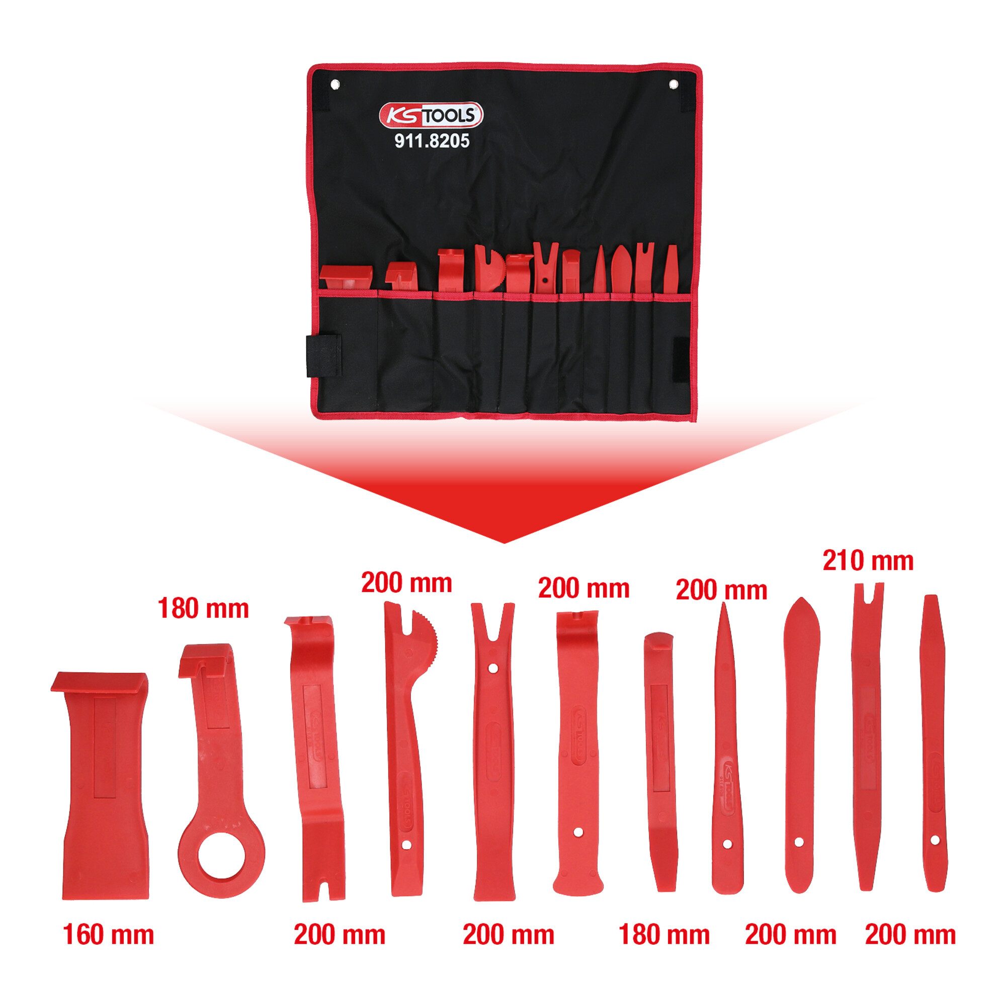 KS Tools Karosseriescheibe KS Tools MASTER Kunststoffkeil-Satz, 11-tlg.