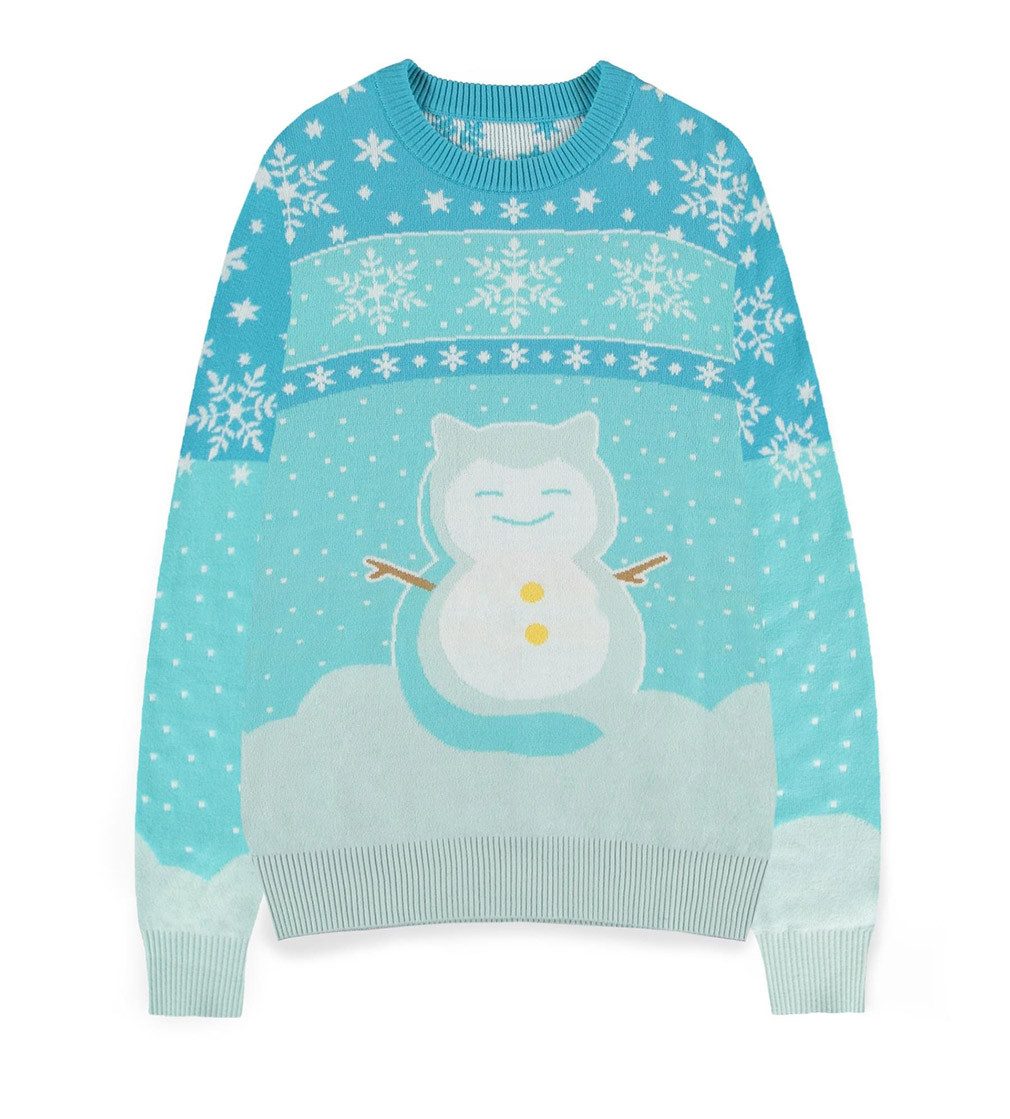 POKÉMON Weihnachtspullover Snow Snorlax Relaxo Christmas Sweater Strickpull günstig online kaufen