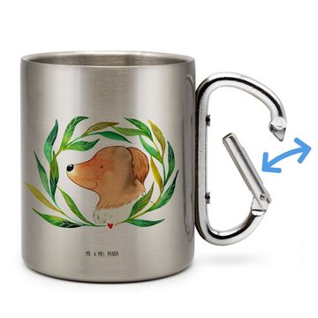 Mr. & Mrs. Panda Tasse Hund Blumen - Transparent - Geschenk, Edelstahltasse, Hundeliebe, Out, Edelstahl, Stilvolle Motive