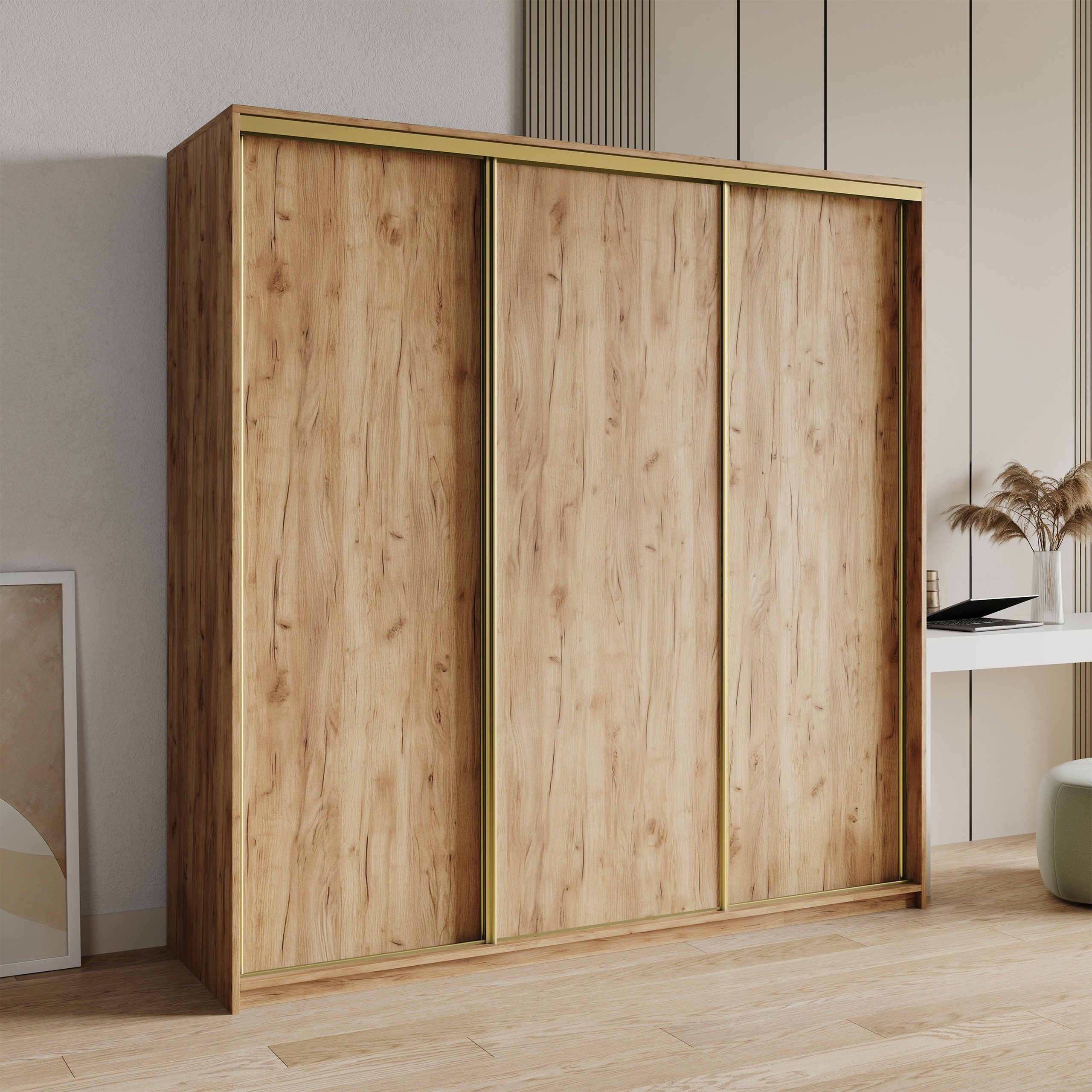 Masseno Schwebetürenschrank NISSE Kleiderschrank mit Schubladen günstig online kaufen