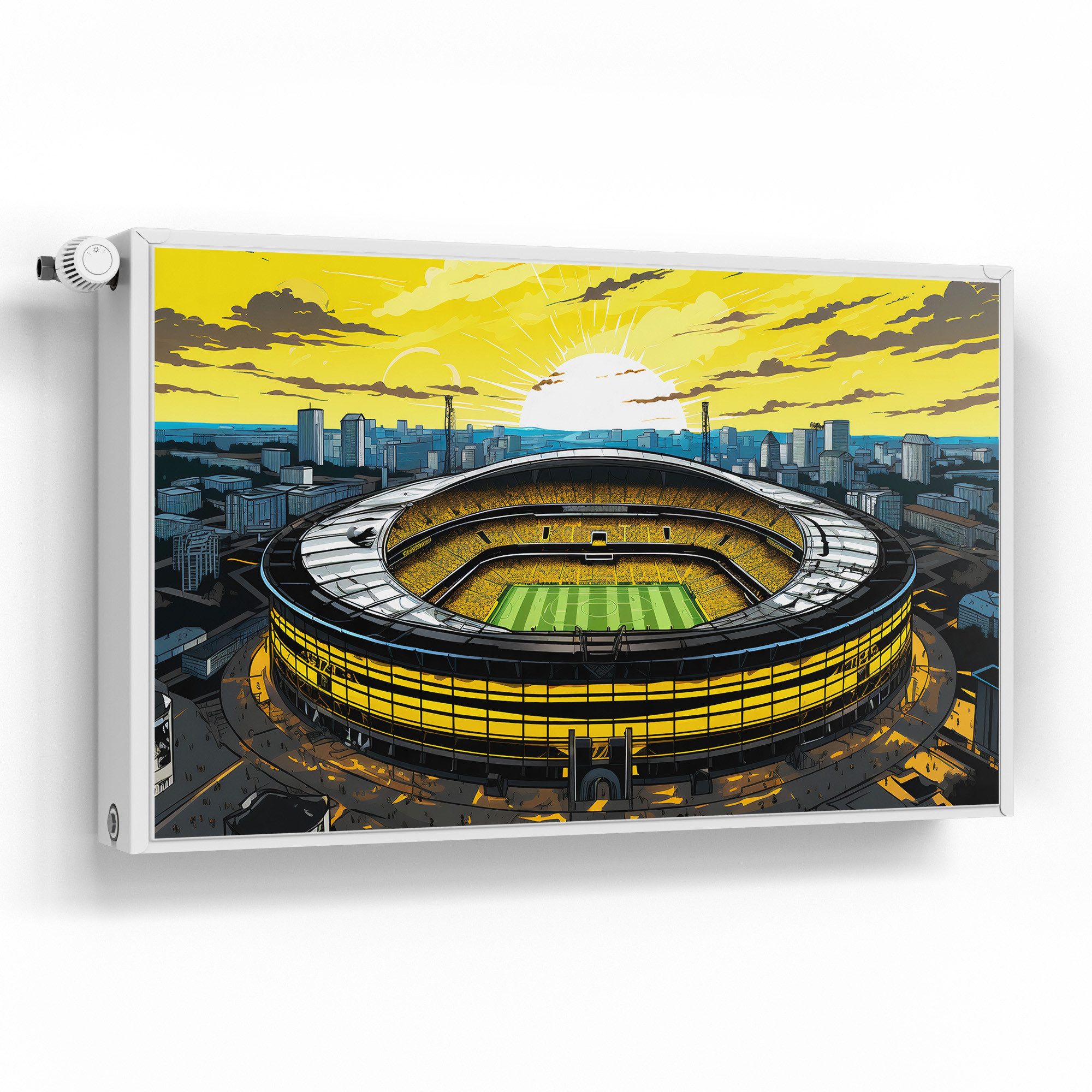 DEQORI Magnetfolie 'Stadion Borussia Dortmund', beschreibbar Heizung Magnetmatte magnetisch Magnetfolie