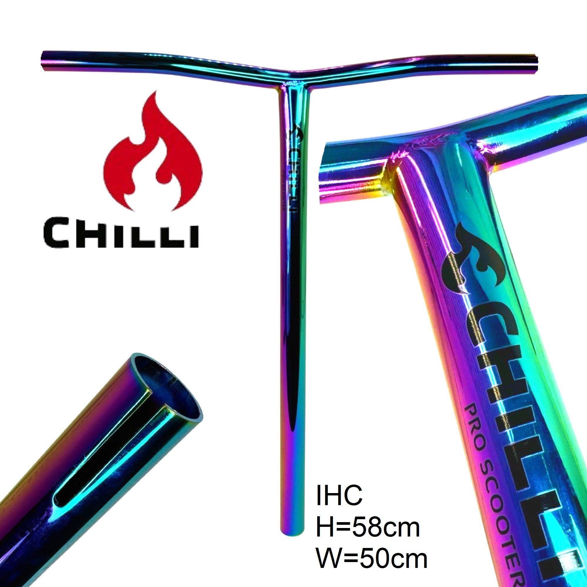 Chilli Stuntscooter Chilli Pro Stunt-Scooter Reaper T-Bar IHC 32 H=58cm W=50 rainbow