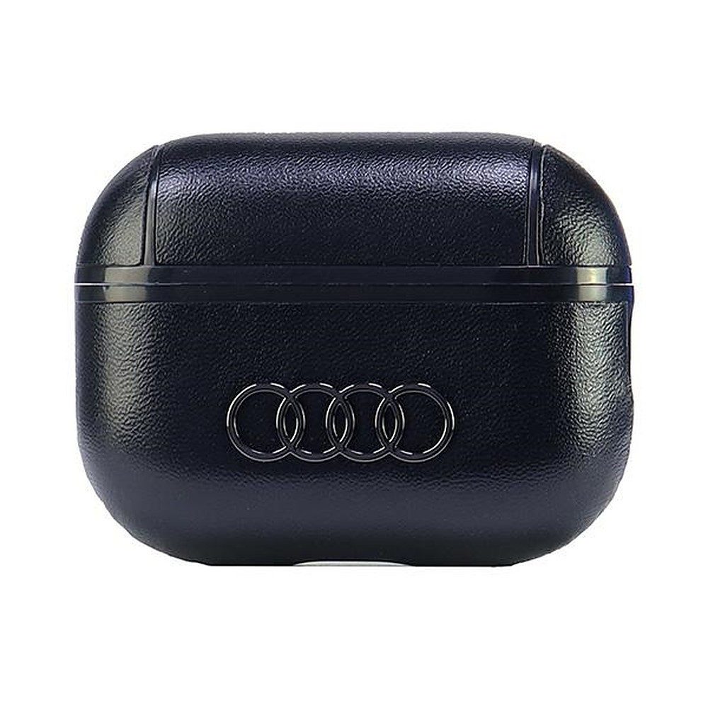 Audi Kopfhörer-Schutzhülle Kopfhöreretui Ladeschalenschutz Ohrhörertasche, Kunstleder, großes Audi-Logo, Karabiner-Öse