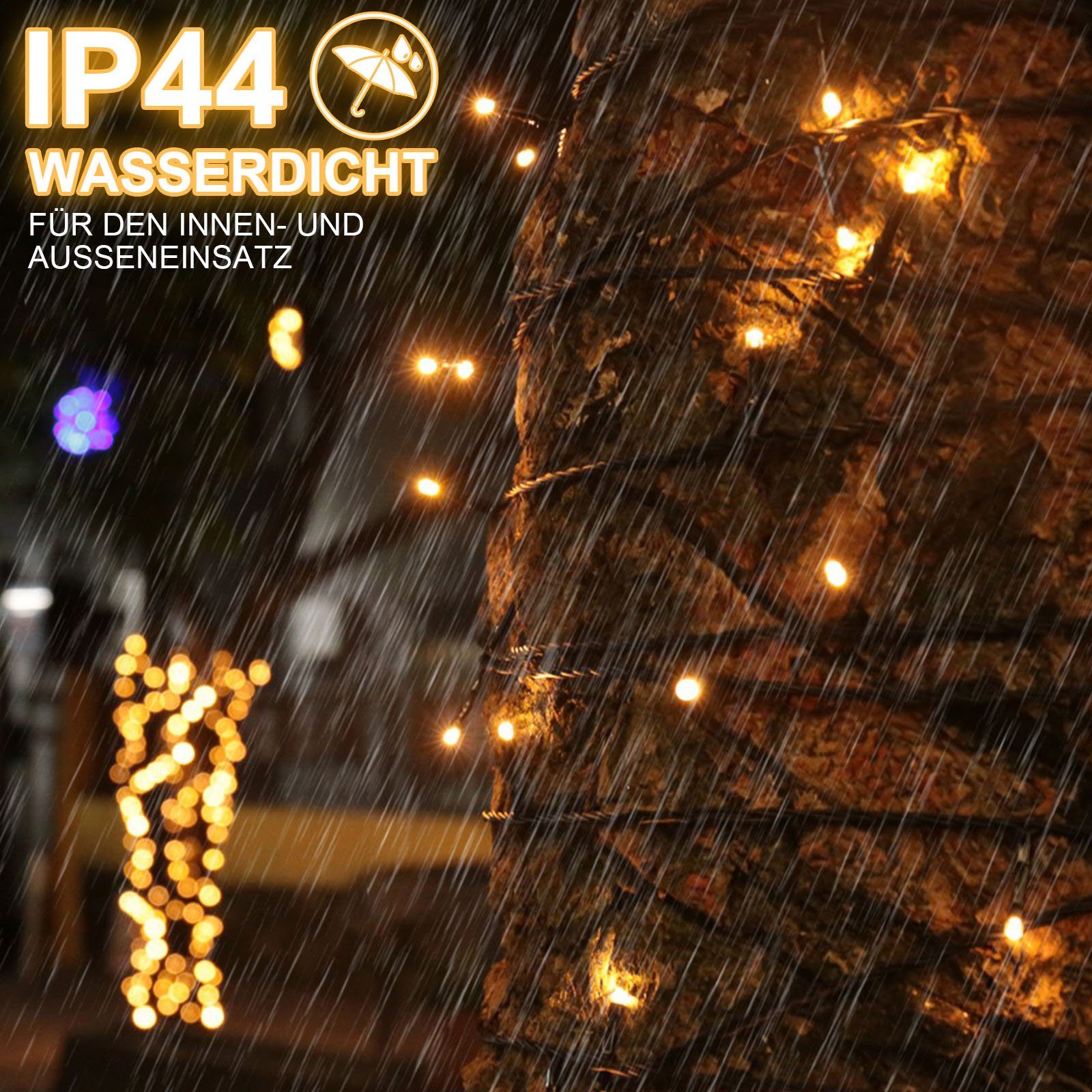 20/50/100M,Schwarzer Energiesparendes, 31V Weihnachtsbaum 500-flammig, wasserdicht Draht,Outdoor Garten, LED-Lichterkette Sunicol