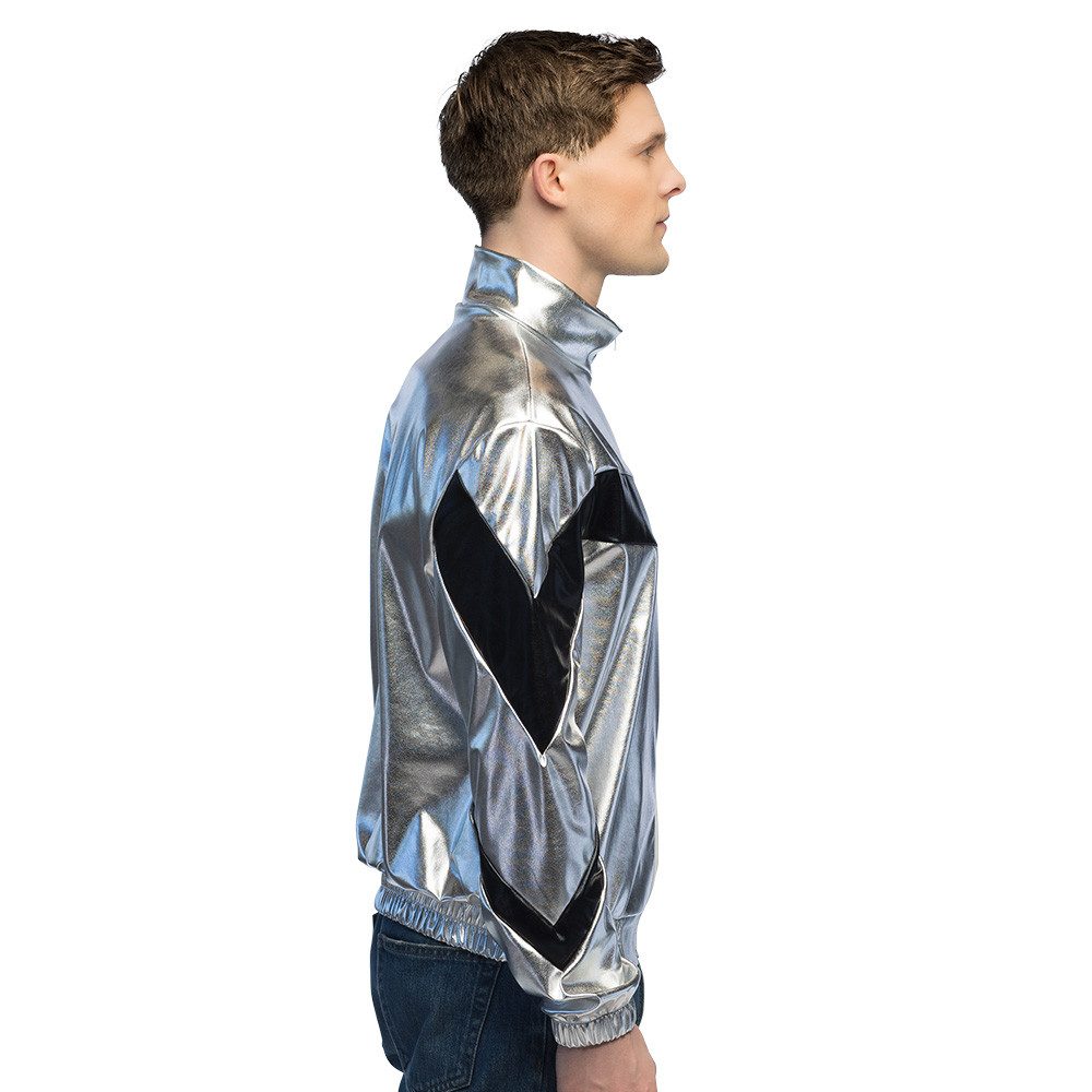 Boland Kostüm Metallic Trainingsjacke 'Cosmic' für Herren, Silb