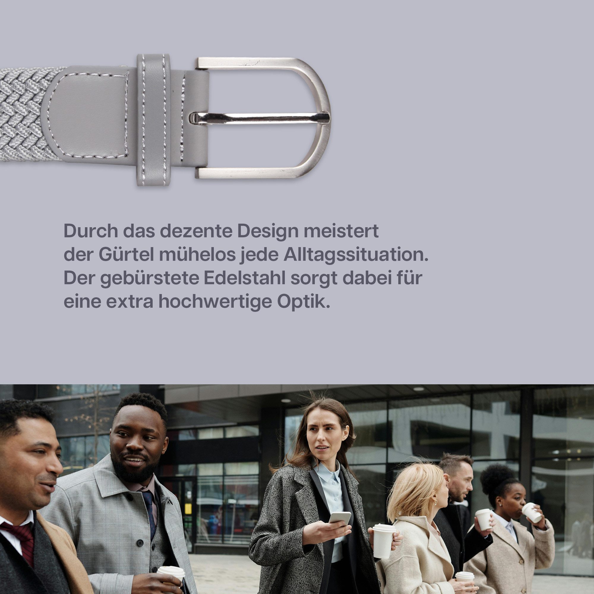 hemmy Fashion Stretchgürtel geflochten aus Stoff (1-St) 16 verschiedene Farben/Designs, 3 Größen, ohne Löcher, stufenlos