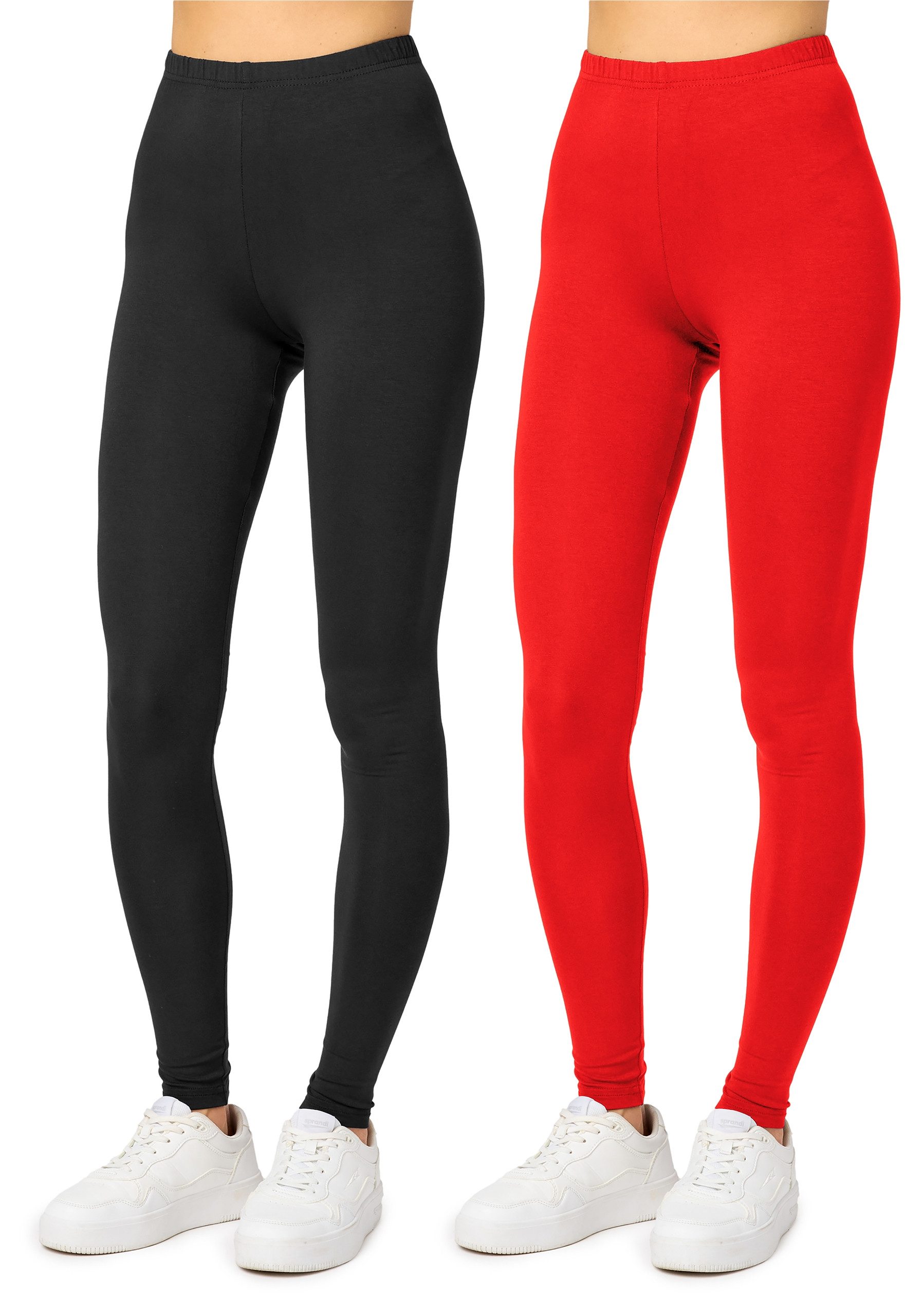 Leggings 2er Pack Viskose Damen Lang Hose MS10-143