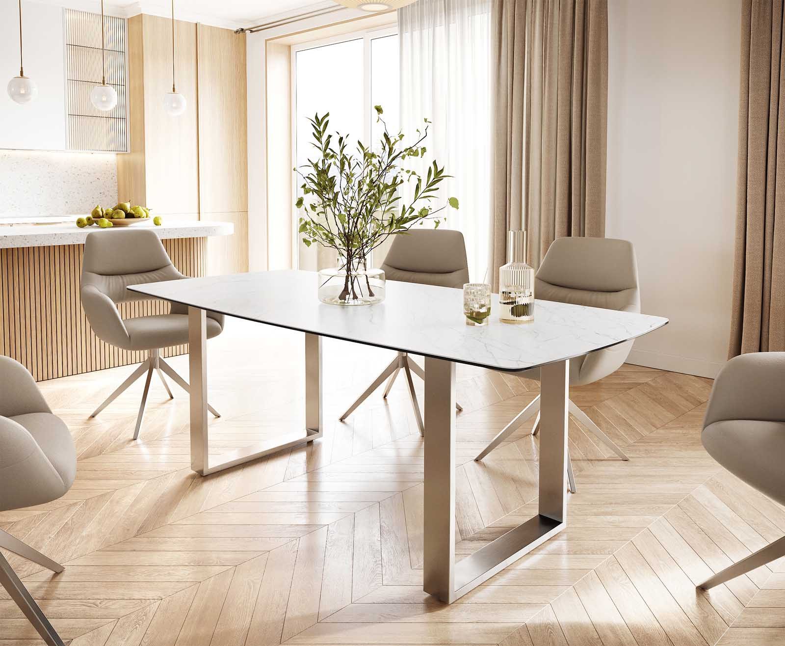 DELIFE Esstisch Edge, Bootsform Keramik Laminam® günstig online kaufen