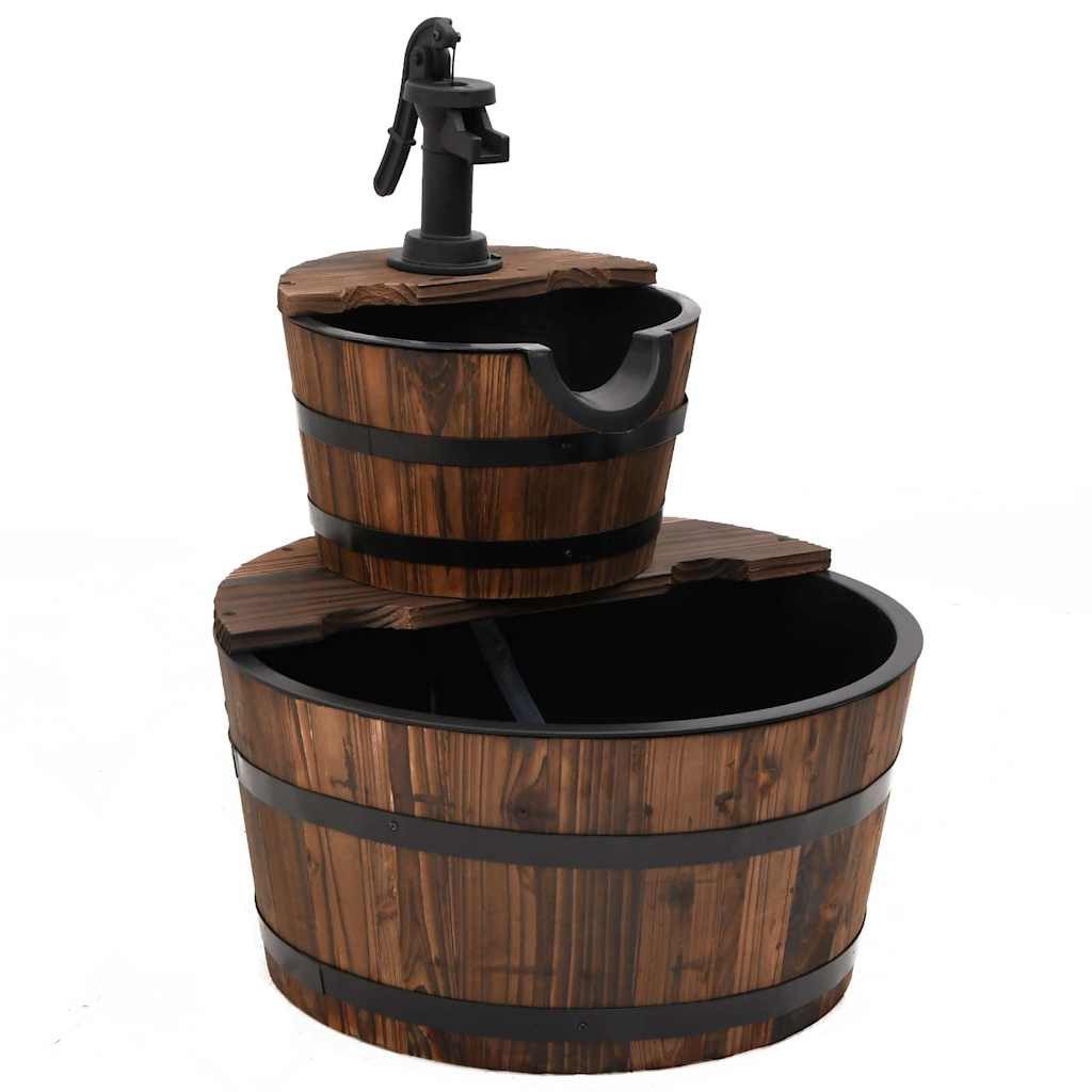 vidaXL Wasserfall Gartenbrunnen mit Pumpe 44,5x44,5x58 cm Massivholz Tanne