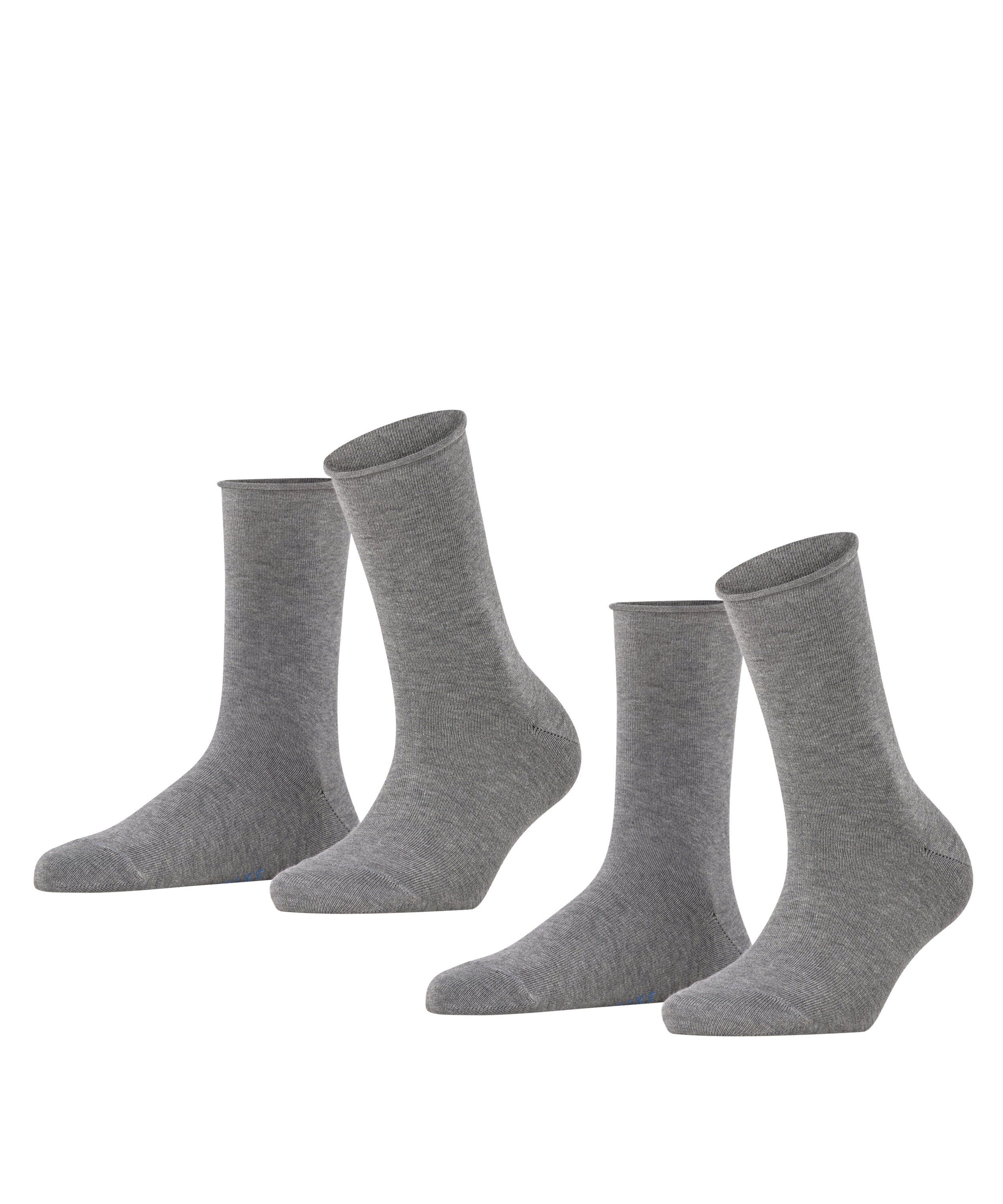 FALKE Socken Happy 2-Pack light greymel. (3390) (2-Paar)