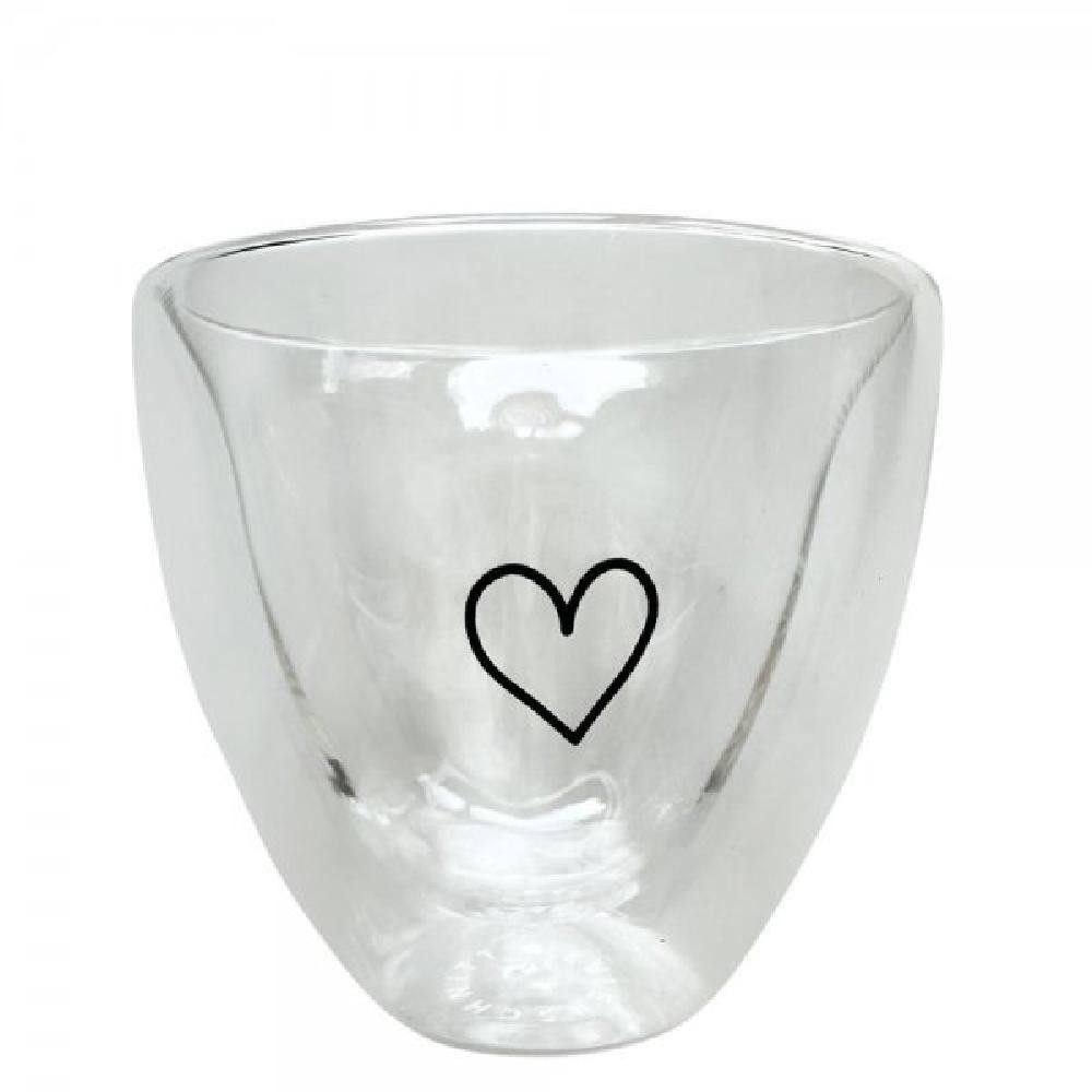 Eulenschnitt Tasse Doppelwandiges Herzglas Herz (100ml)