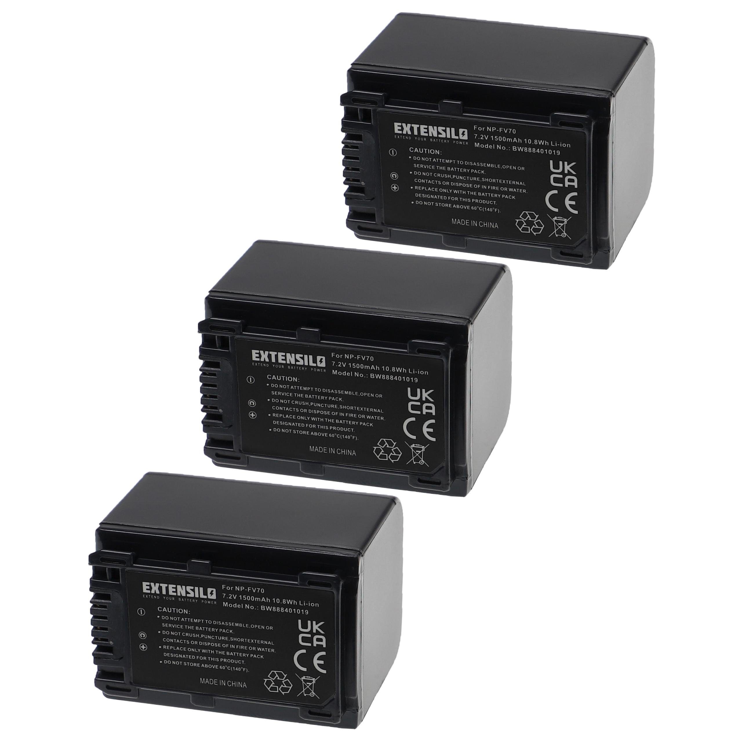 Extensilo passend für Sony FDR-AX700, HDE-SX43E, HDE-SX65E, FDR-AX700E, Kamera-Akku 1500 mAh