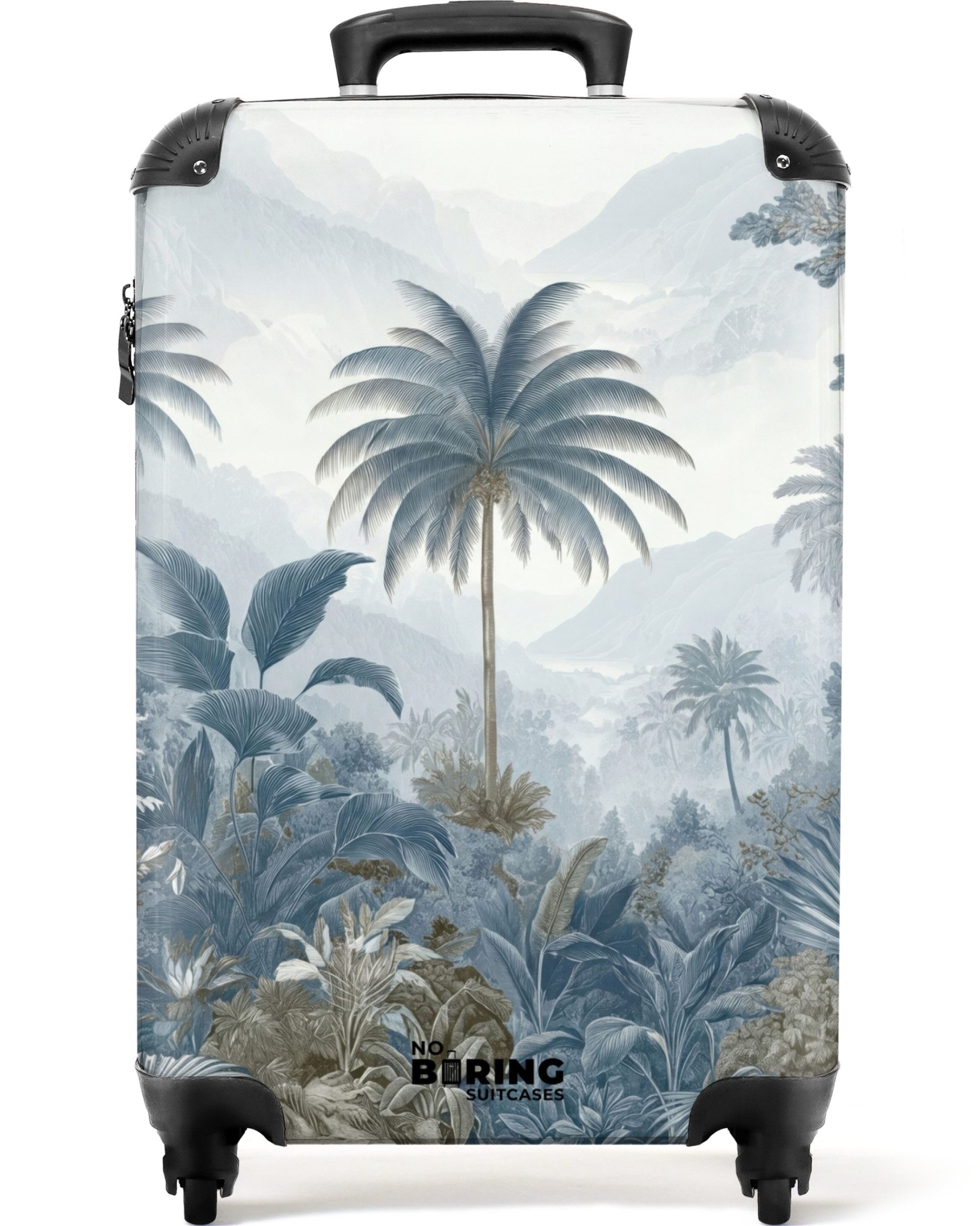 Hartschalen-Trolley Dschungel - Landschaft - Blau 55x35x20cm