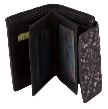 Sunsa Geldbörse Kleine Leder Geldbeutel Vintage Portemonnaie Brieftasche Damen, echt Leder, Vintage Style, mit RFID-Schutz, zeitlos