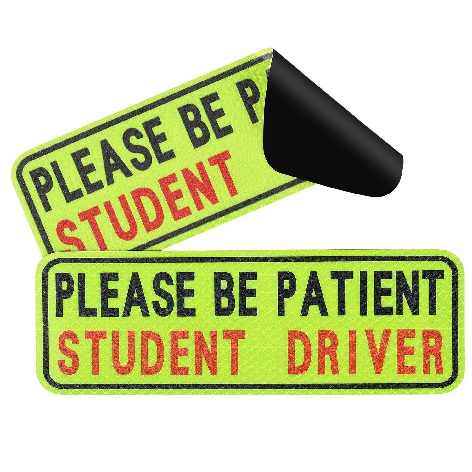 LuxusKollektion Reflektor-Aufkleber Fahranfänger Magnetschild 24x8cm reflektierend magnetisch wasserdicht