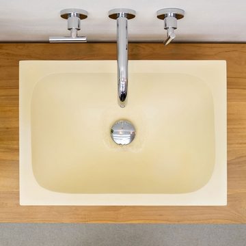 wohnfreuden Aufsatzwaschbecken Waschbecken Terrazzo TMO 03 50 cm in sehr hellem gelb (Kein Set), 3_102228