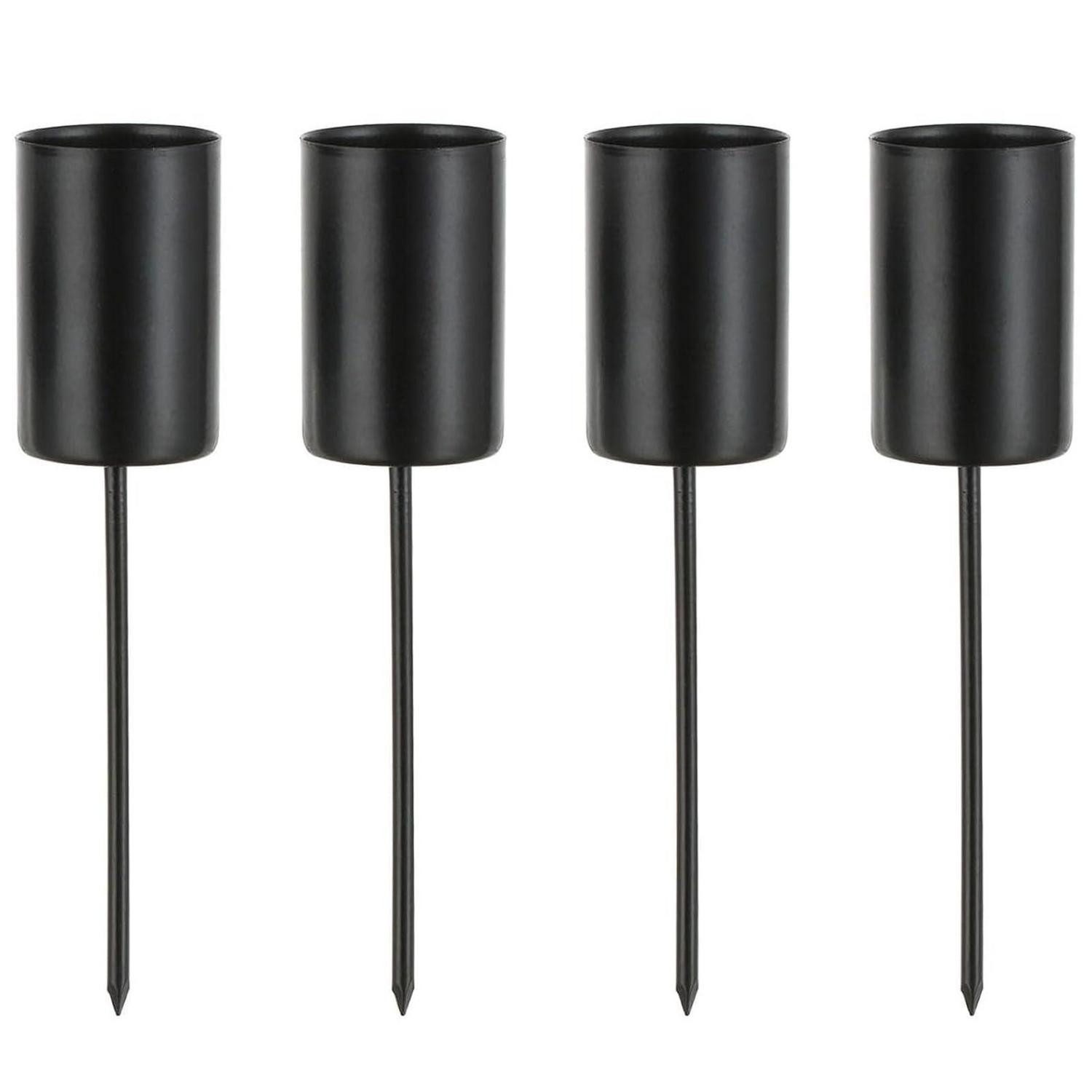 LuxusKollektion Adventsleuchter Kerzenhalter Adventskranz 4er Set Schwarz (4 St)