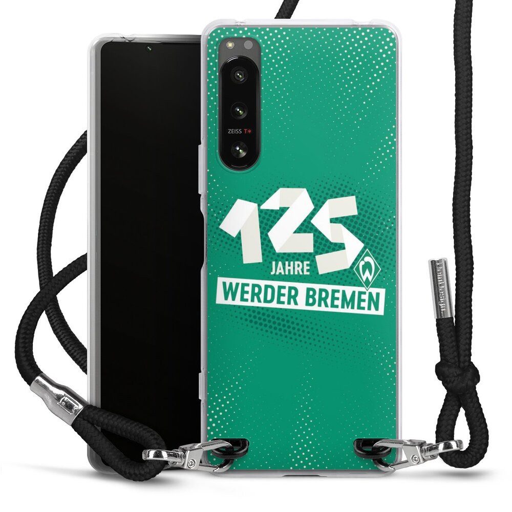 DeinDesign Handyhülle 125 Jahre Werder Bremen Offizielles Lizenzprodukt, Sony Xperia 5 IV Handykette Hülle mit Band Case zum Umhängen