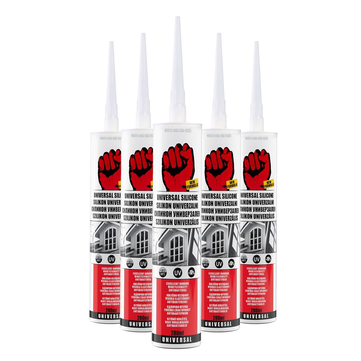 BigDean Silikon 5x Universal Silikon weiß - Premium Bausilikon Dichtmasse, günstig online kaufen