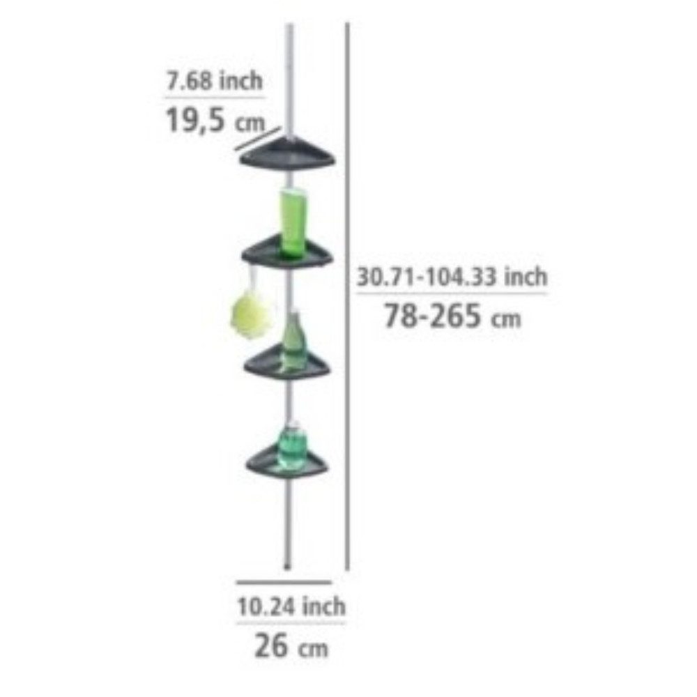 WENKO Duschregal Teleskop Regal Duscheckregal, Spar-Set 2-tlg., höhenverstellbar