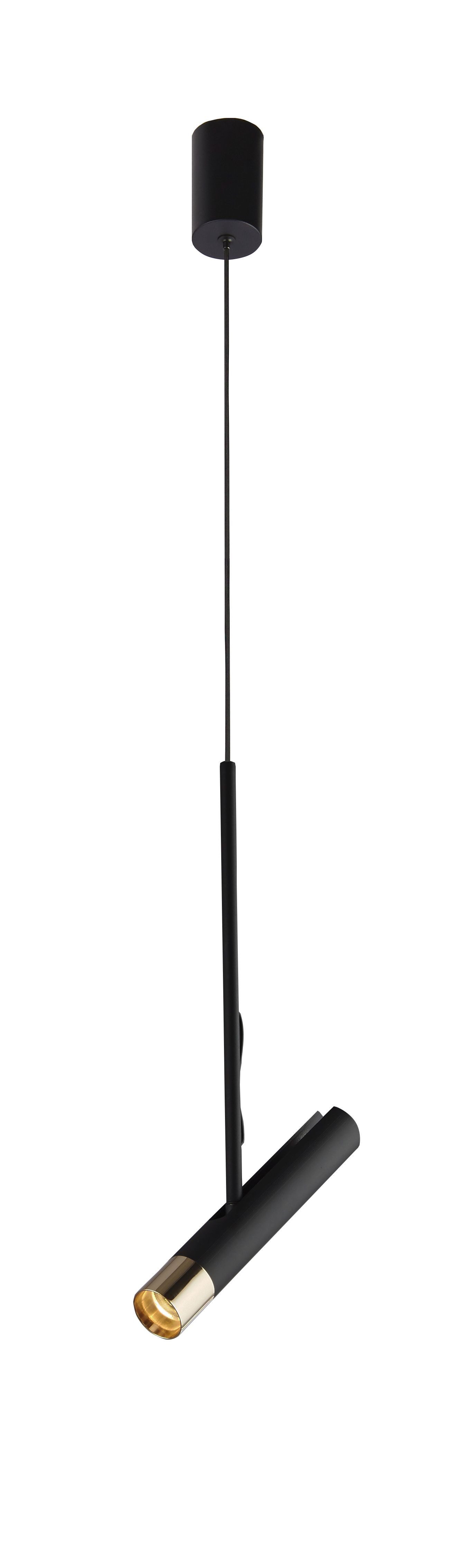 Licht-Erlebnisse Pendelleuchte JORDAN, LED, Warmweiß, LED in Schwarz Gold 3000 K 271 lm Metall Modern JORDAN Wohnzimmer