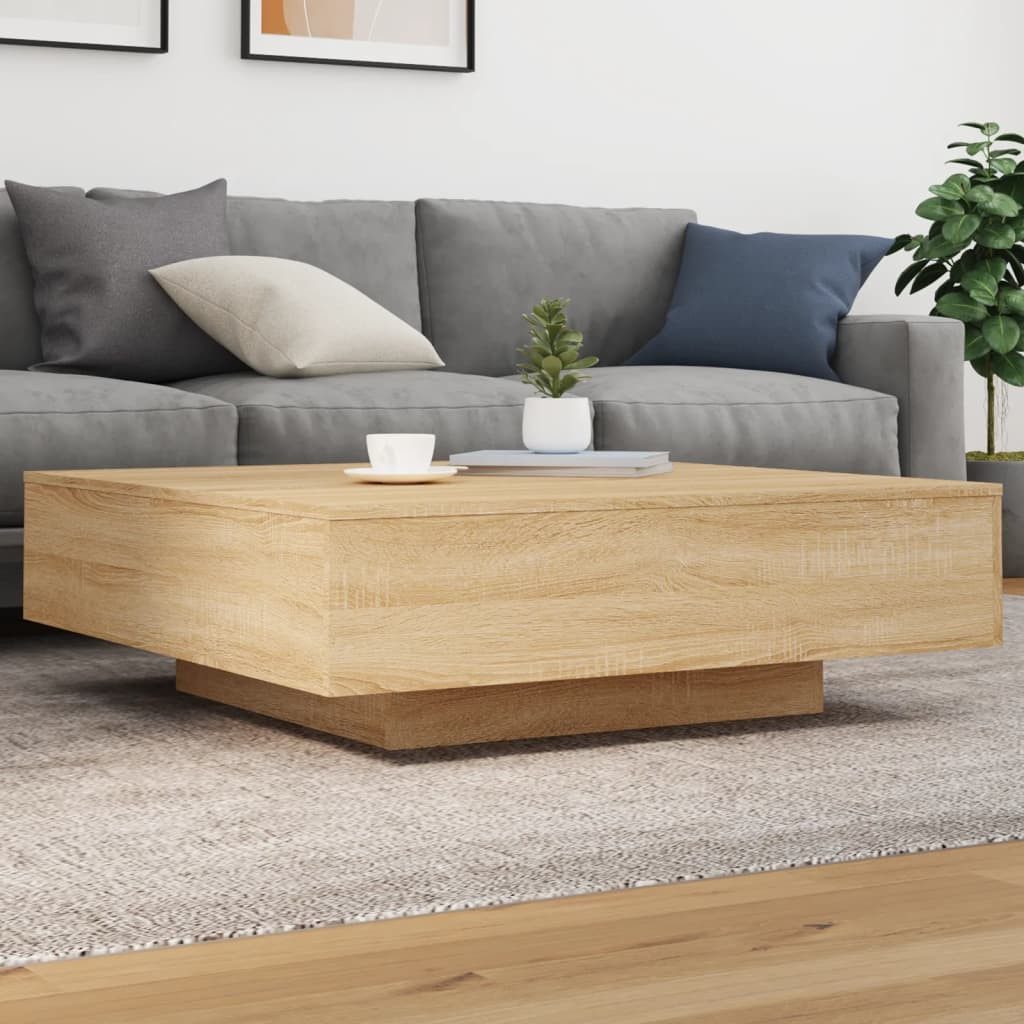 vidaXL Couchtisch, Couchtisch Sonoma-Eiche 100x100x31 cm Holzwerkstoff