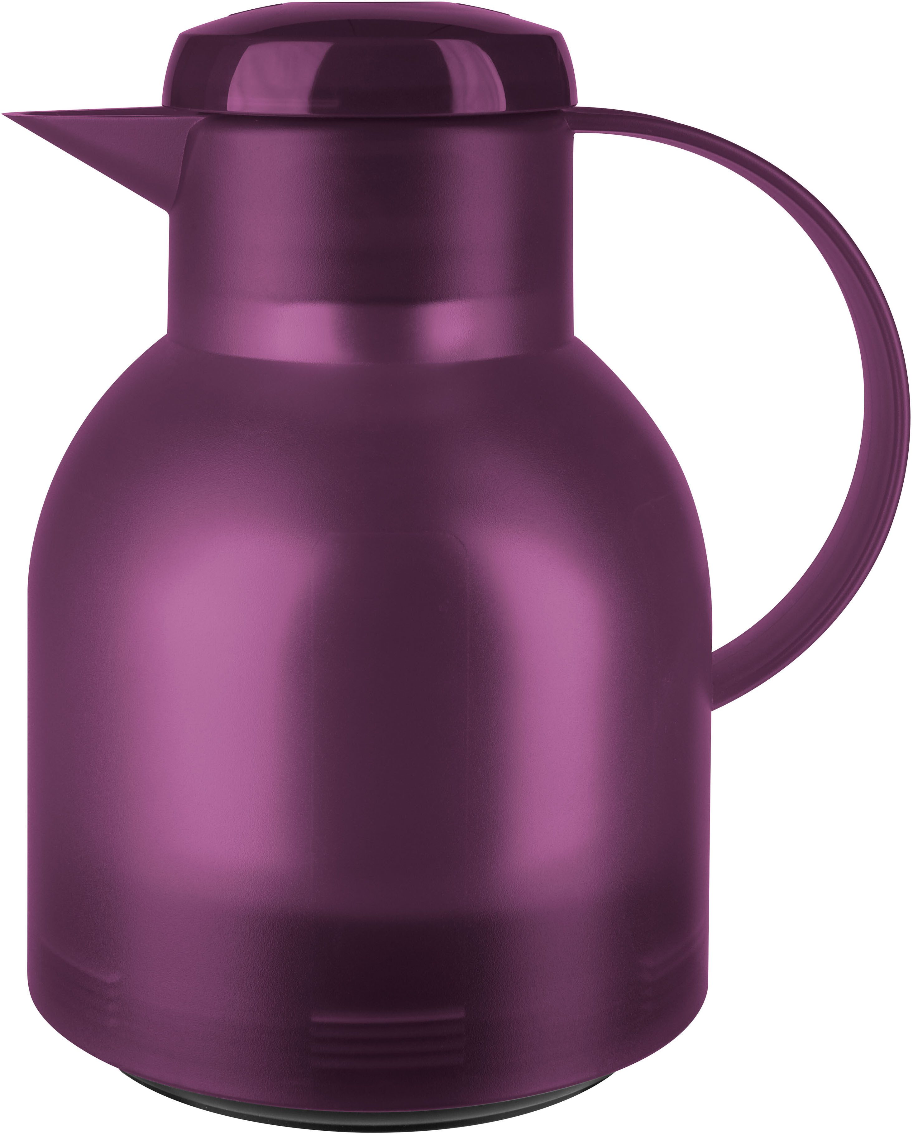 Emsa Isolierkanne Samba, 1 l, zeitloses Design, einfacher Knopfdruck, 24h kalt, 12h warm