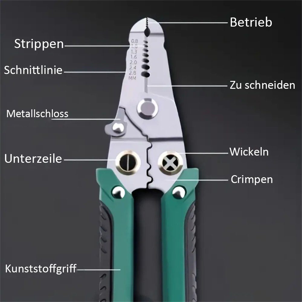 Abisolierzange Multifunktions-Abisolierzange/-schneider/-crimper Abisolierzange, grau TUABUR