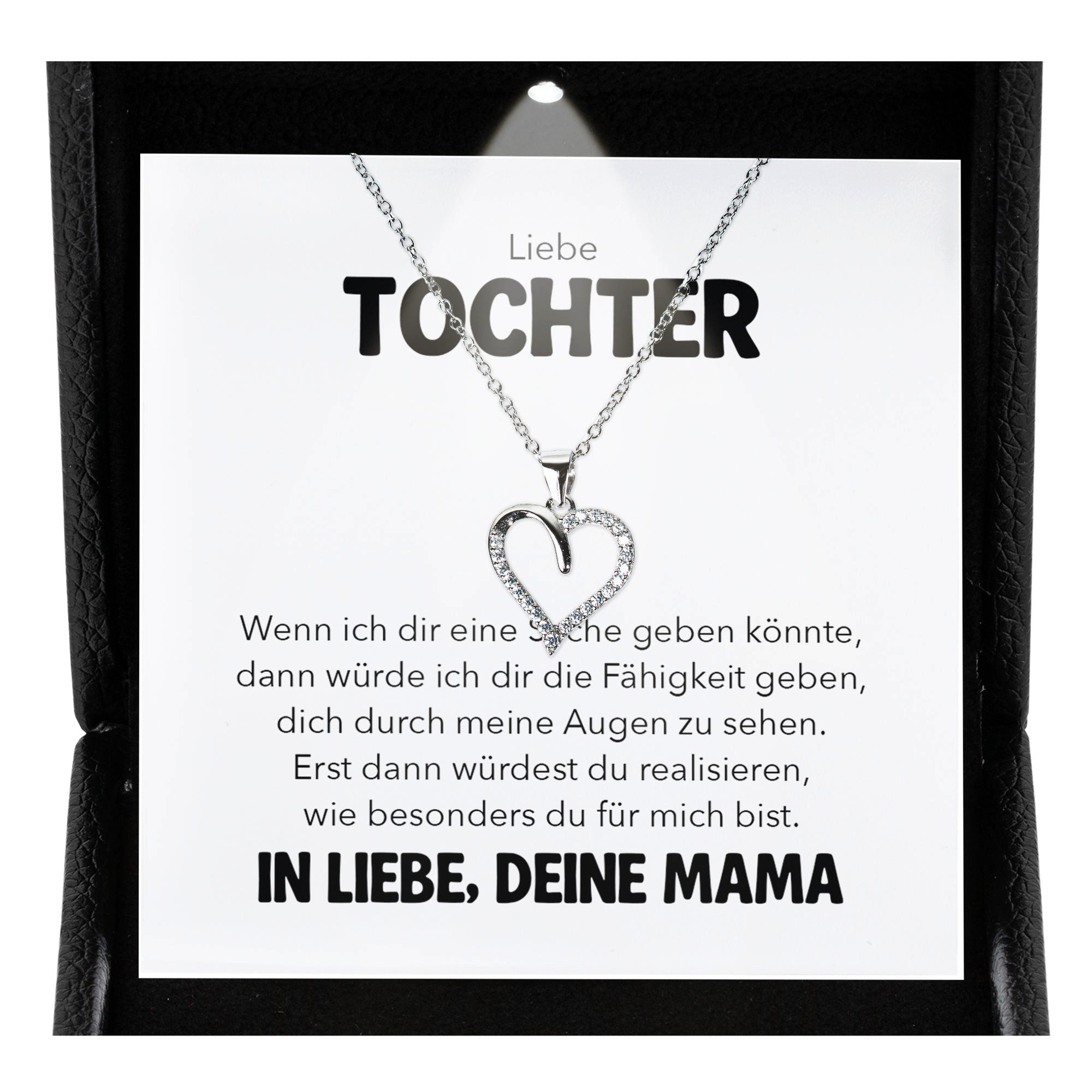 Schmuckset Liebe Tochter Geschenk von Mama Mädchen Frauen Herz Halskette Karte
