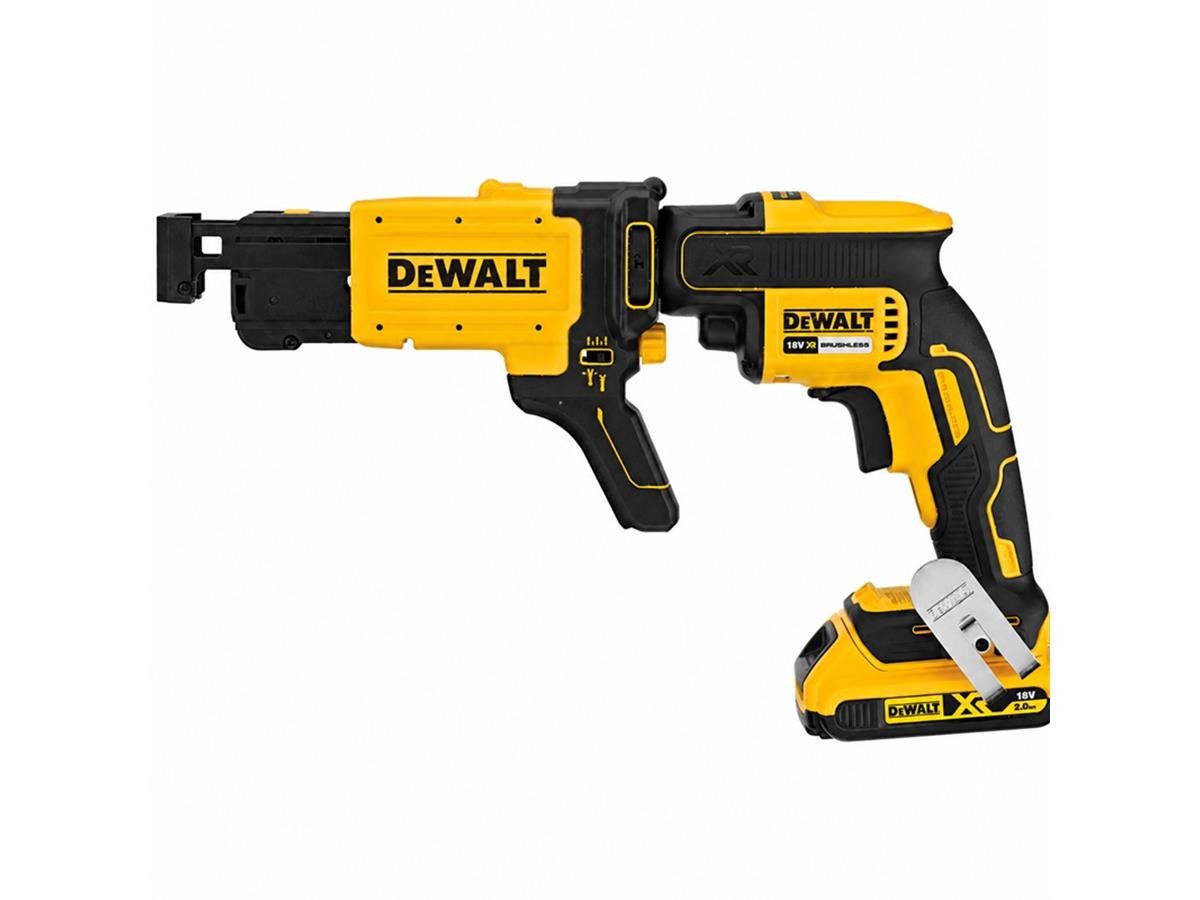 DeWalt Magazinvorsatz für XR Akku-Schnellbauschrauber, ohne Akku und Ladegerät, stufenlos einstellbarer Schraubtiefenanschlag